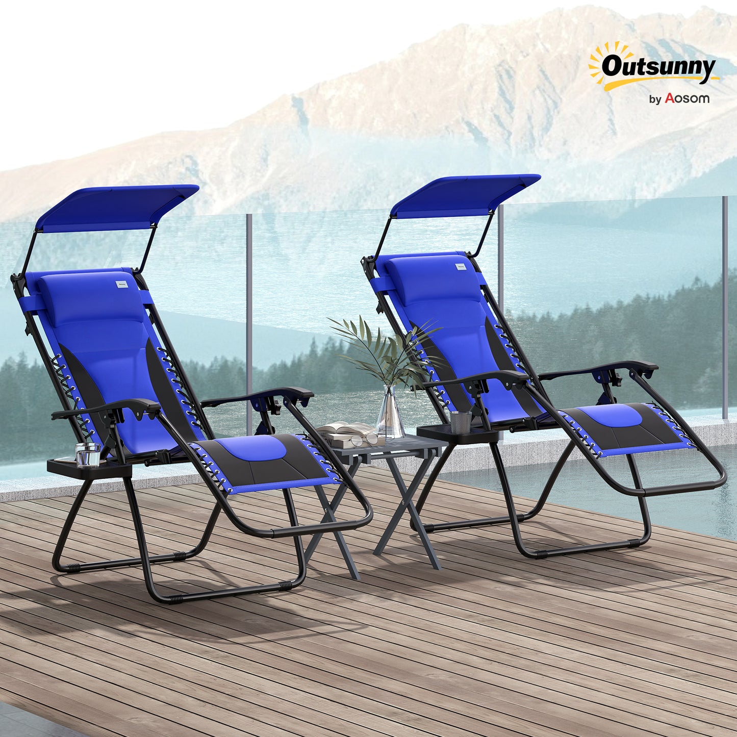 Zero Gravity Lounger Chair Set of 2 (2)