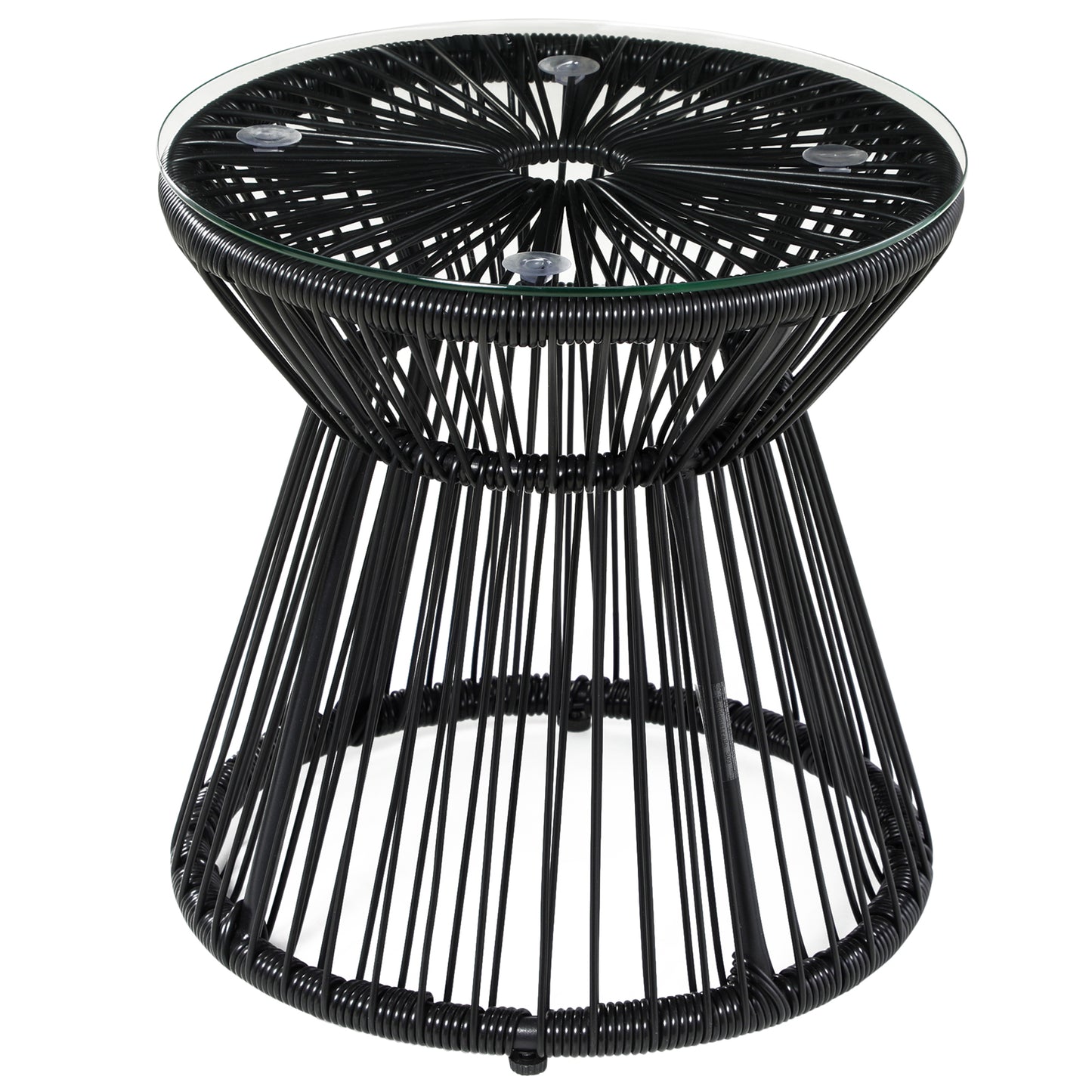 Round End Table, Rattan Side Table