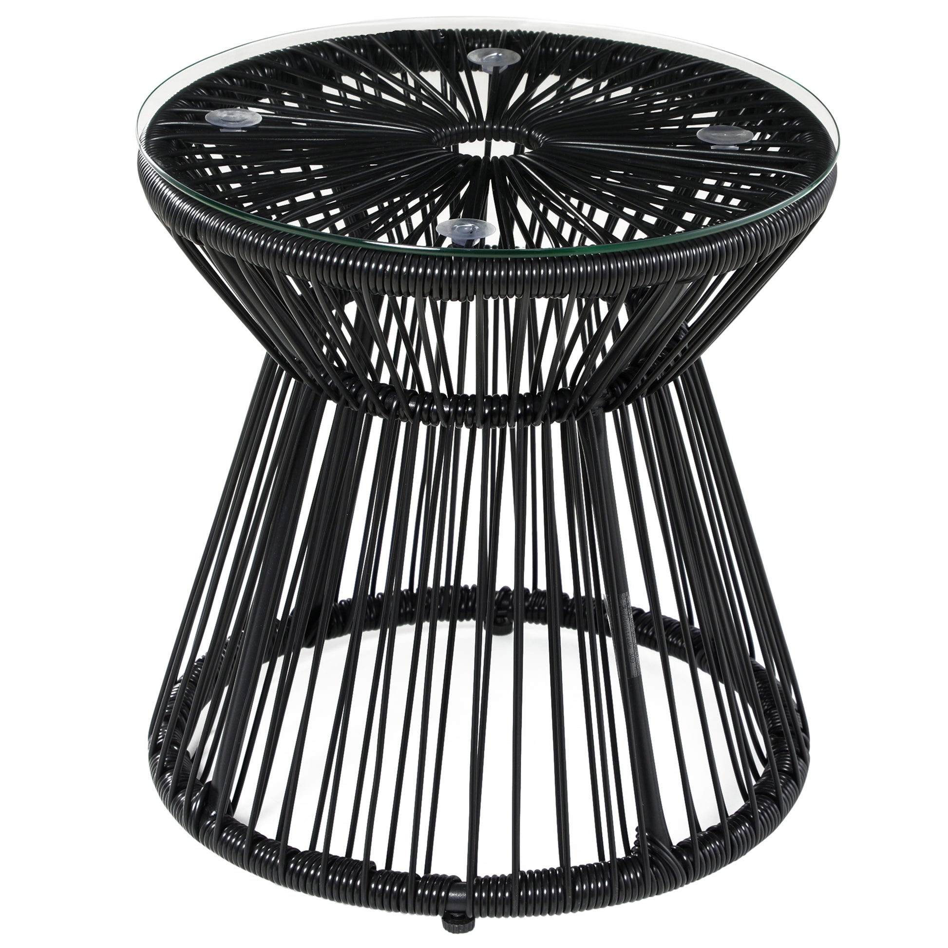 Round End Table, Rattan Side Table
