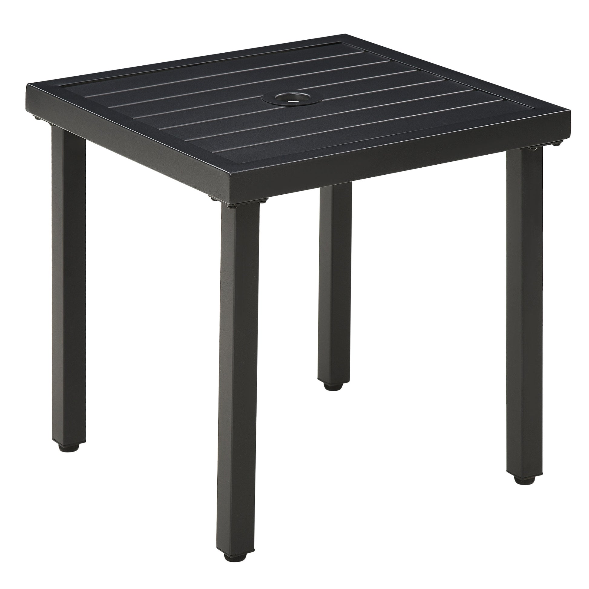 Garden Side Table End Table Patio Coffee Table with Umbrella Hole
