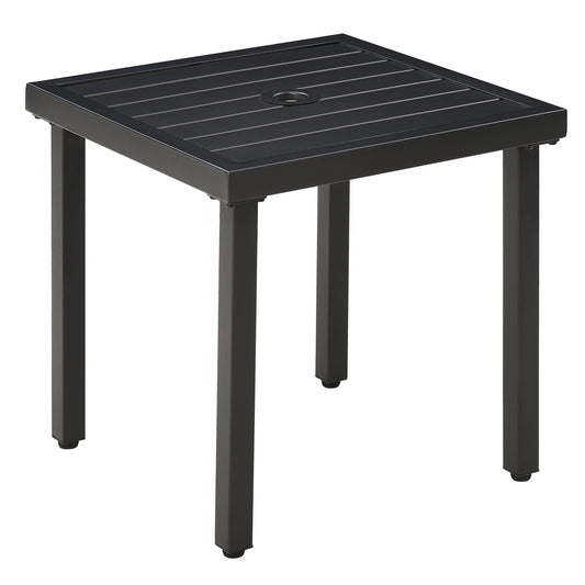 Garden Side Table End Table Patio Coffee Table with Umbrella Hole