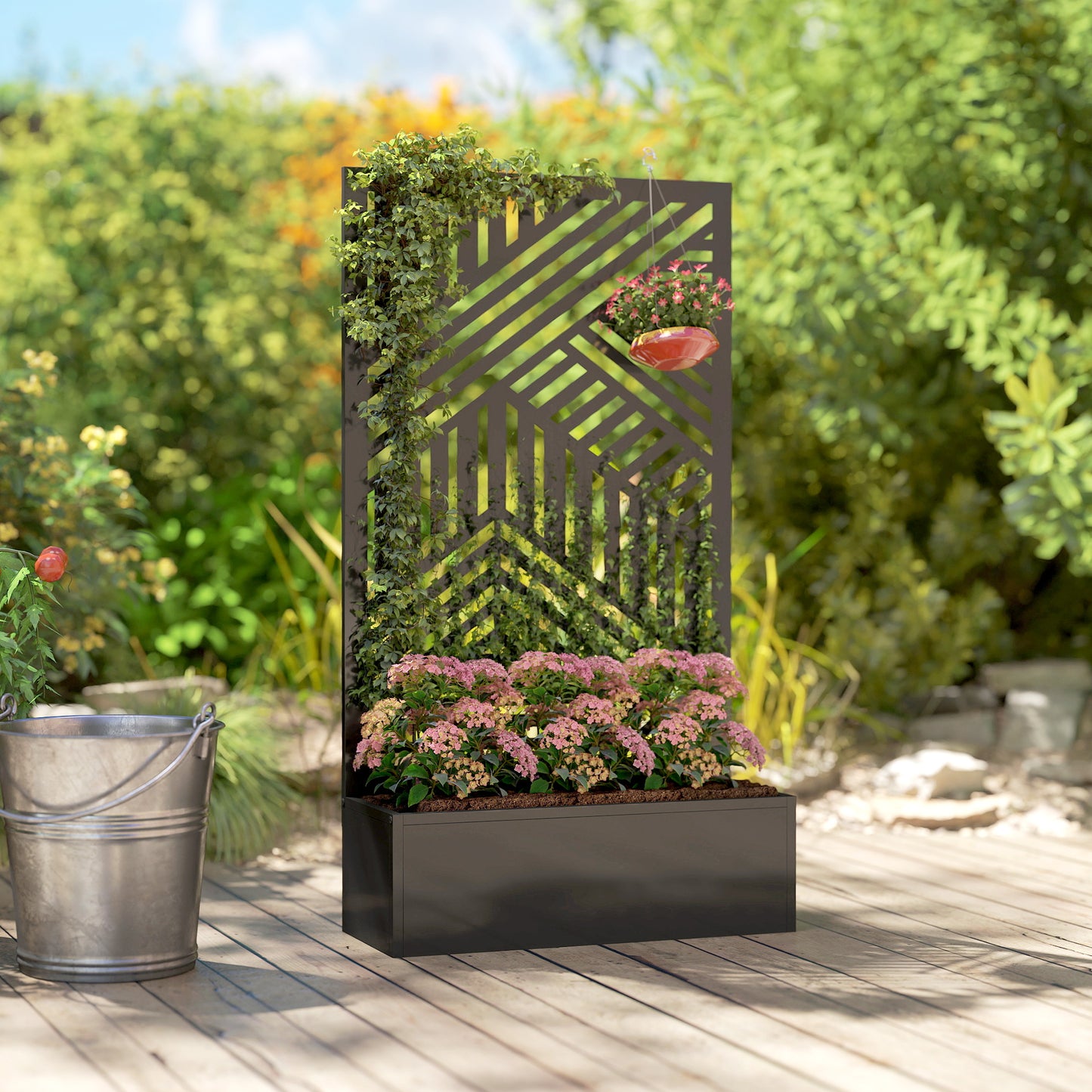 Metal Garden Bed for Garden with Trellis (3)