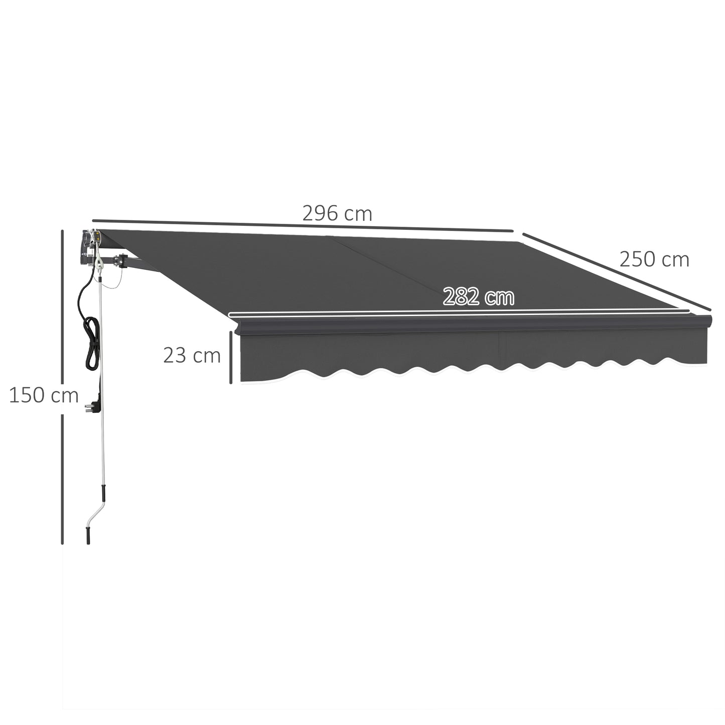3 x 2.5m Electric Awning with Remote Controller (1)