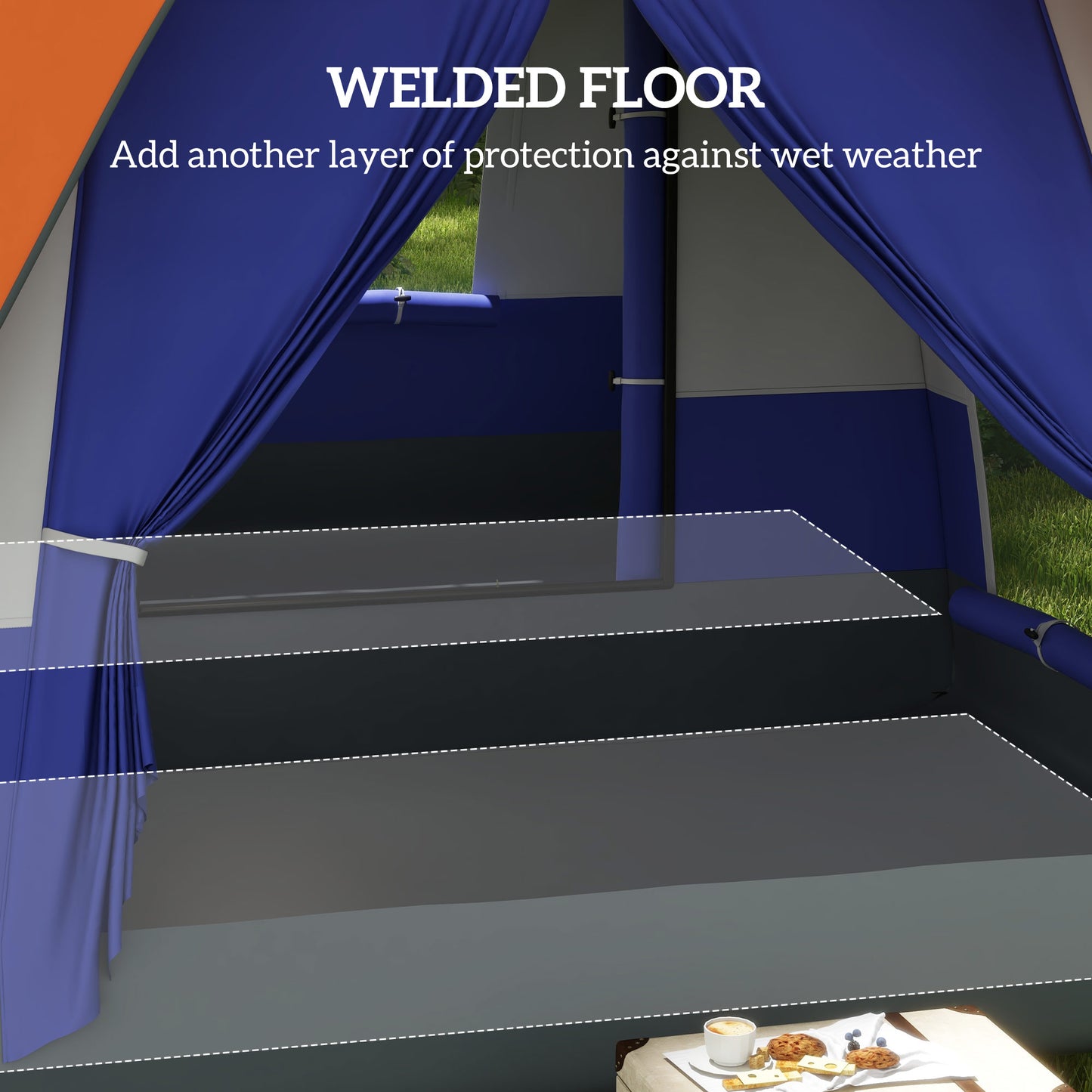 Six-Man Camping Tent, with Small Rainfly and Accessories
