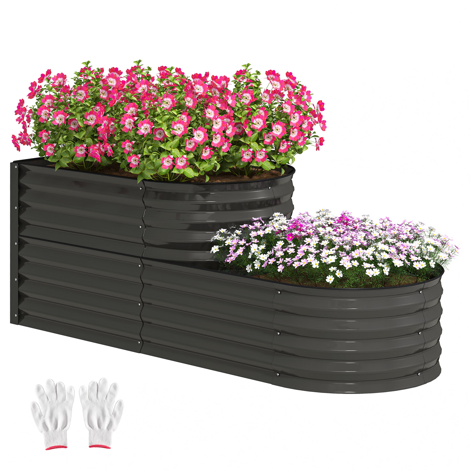 Two-Tier Galvanised Steel Garden Planter (1)