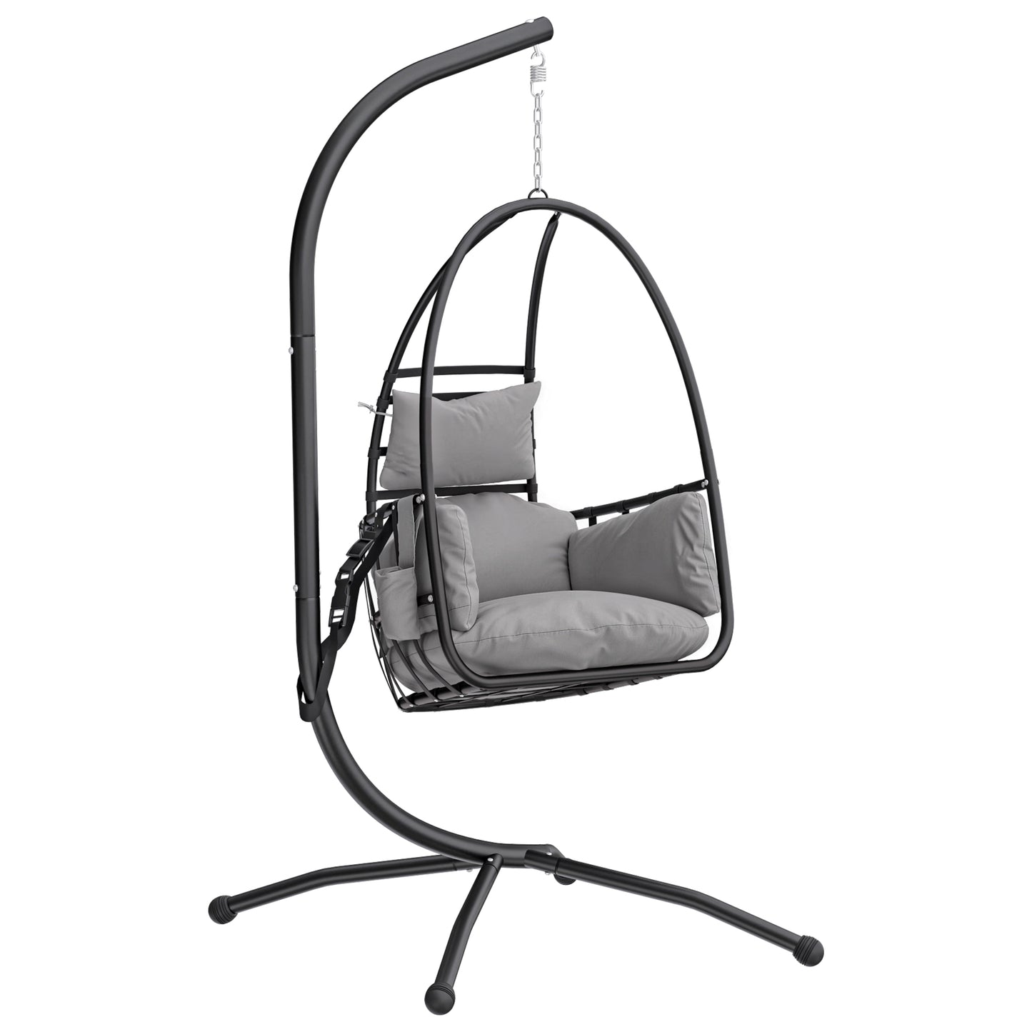 Hanging Egg Chair, Indoor Outdoor Swinging Hammock Chair with Stand