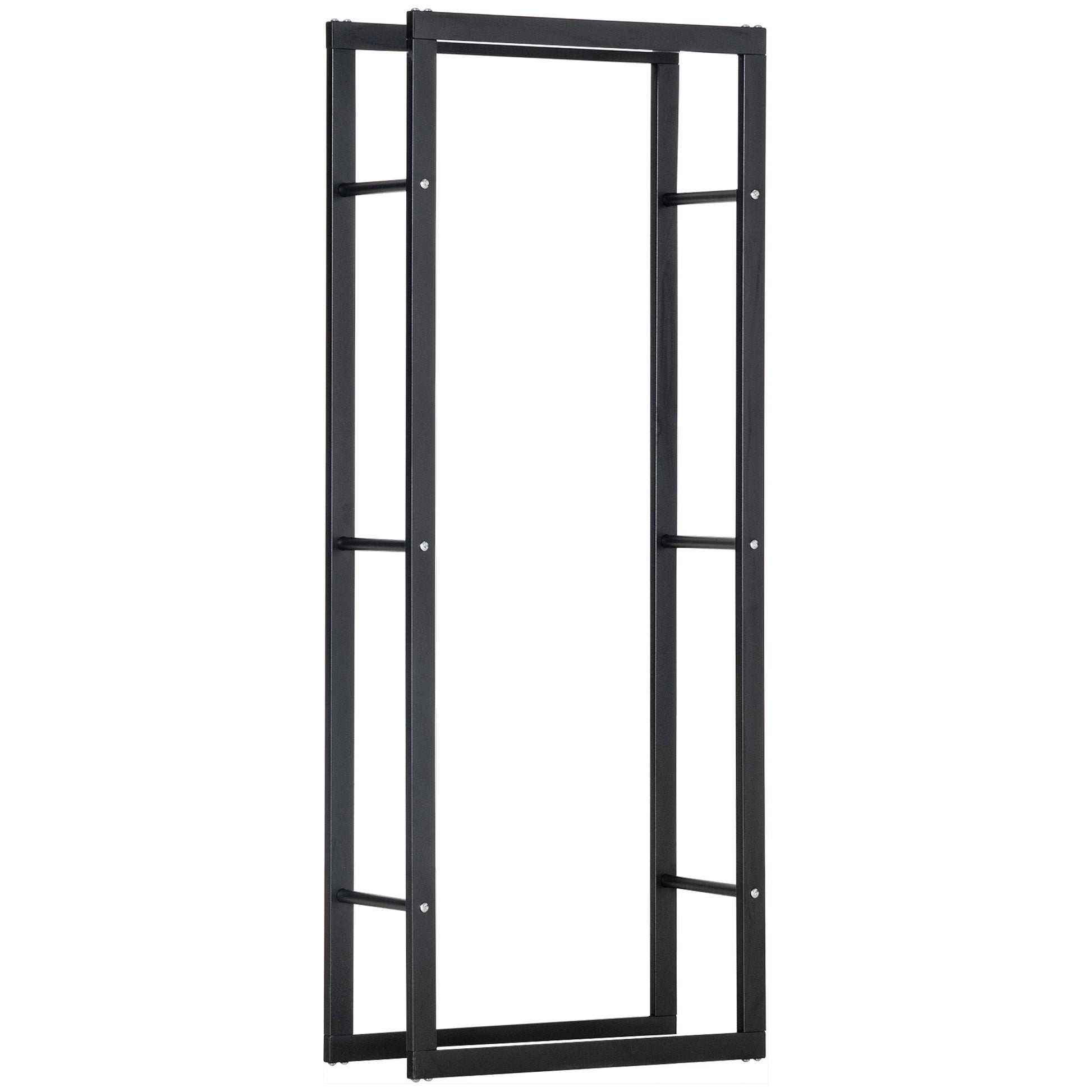Metal Firewood Log Holder Tall Firewood Rack Indoor Outdoor