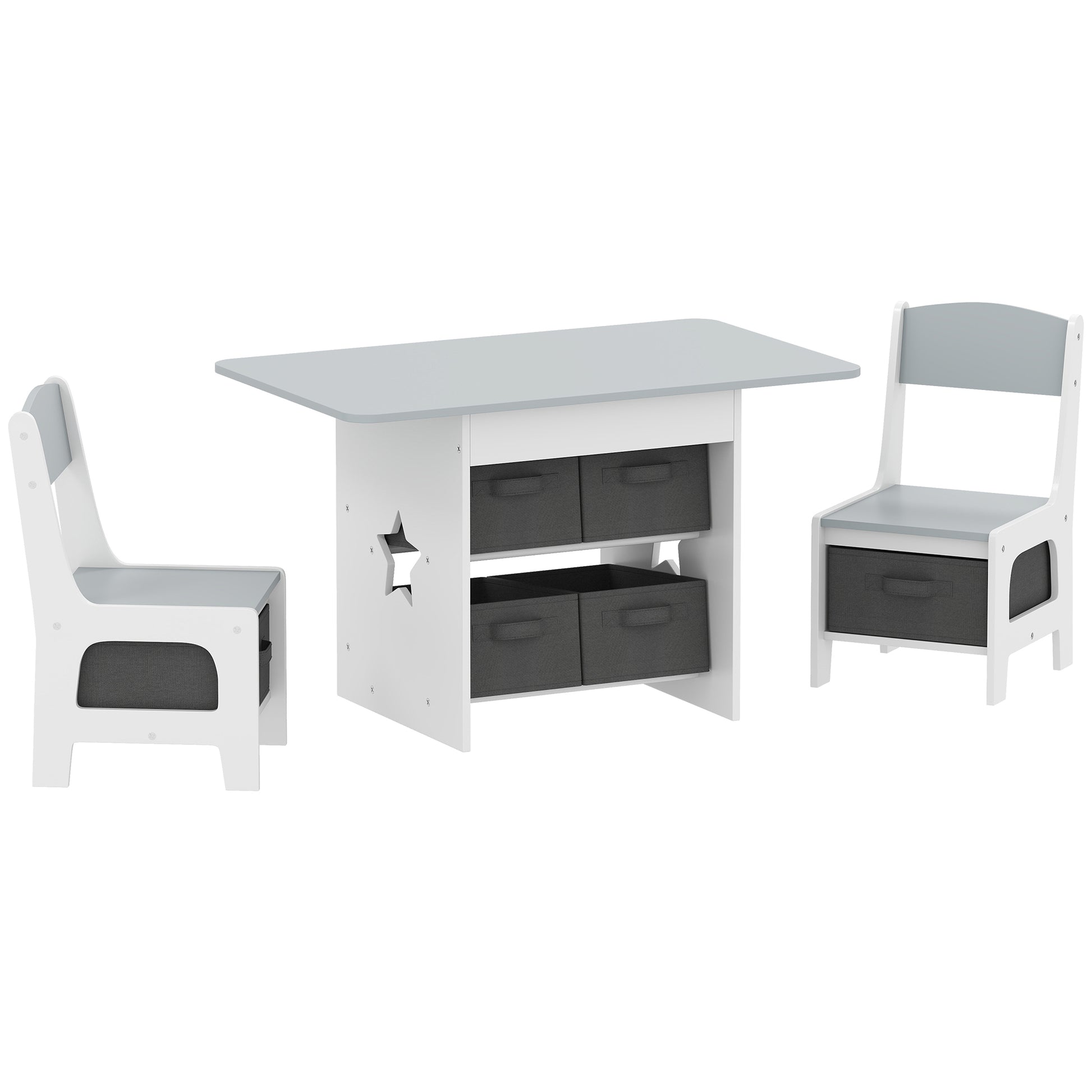 Kids Table and Chair Set, Toddler Table and 2 Chairs Set
