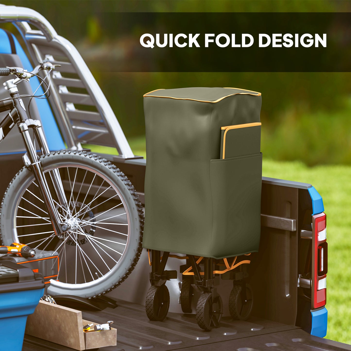 Double Decker Folding Festival Trolley on Wheels