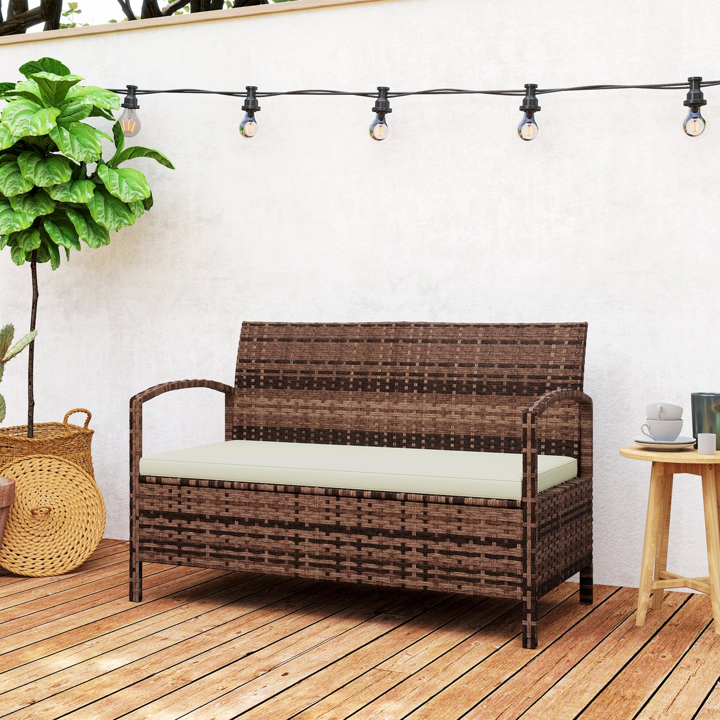 125L Storage Garden Bench, with Cushion