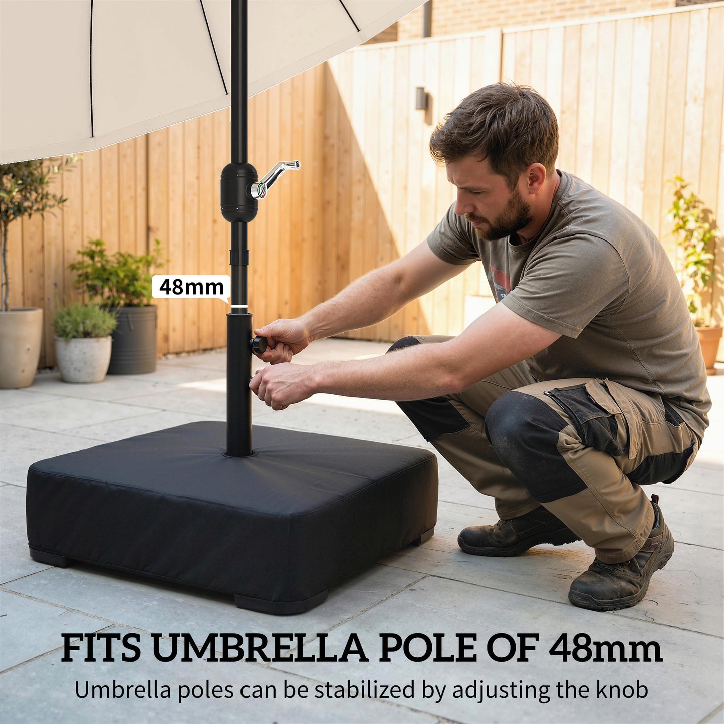 Garden Parasol Base 80 kg Sand Filled Heavy Duty Stand