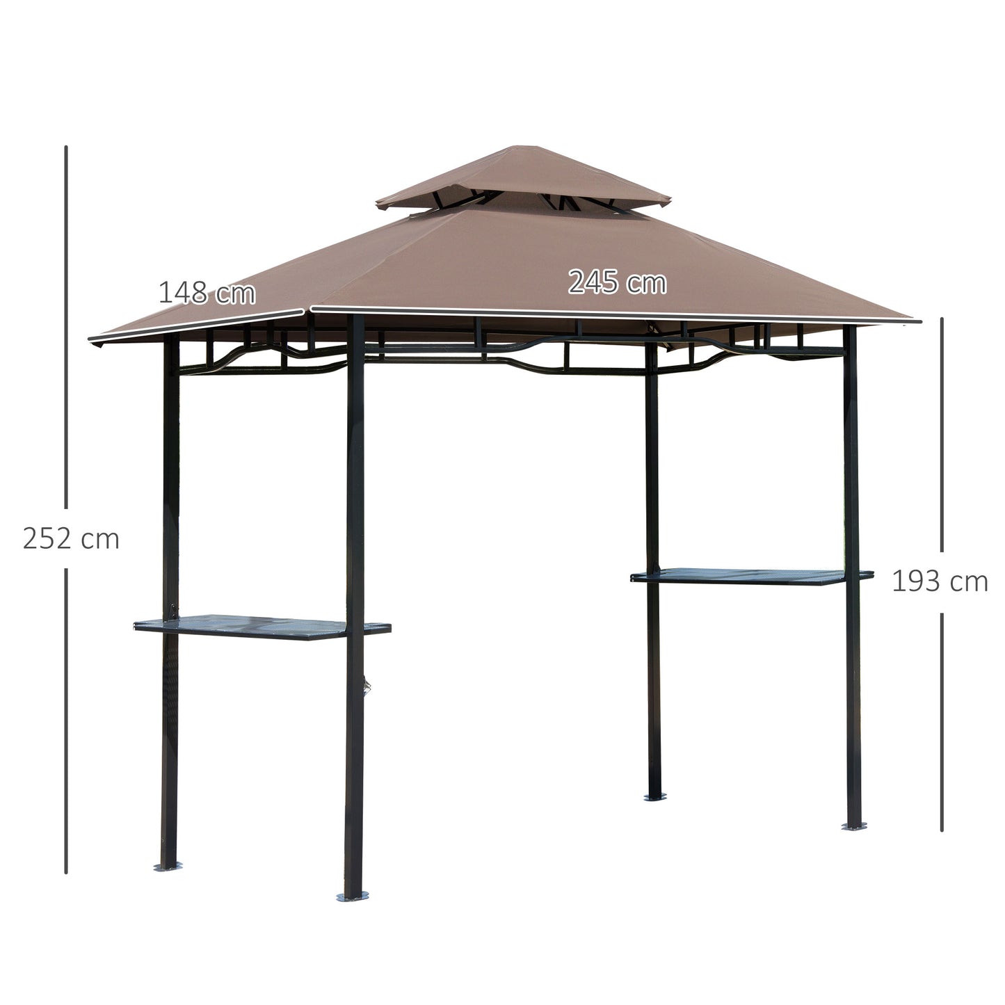 2.5x1.5m (8'x5') Grill Gazebo Canopy