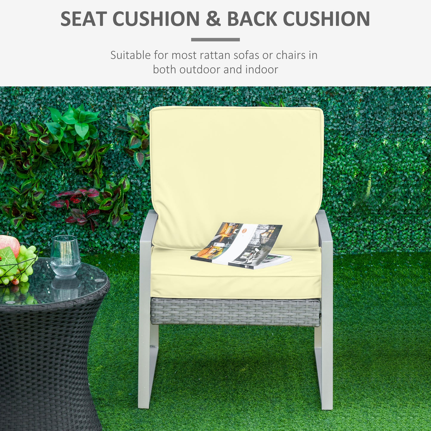 2-Piece Garden Seat and Back Cushion Set