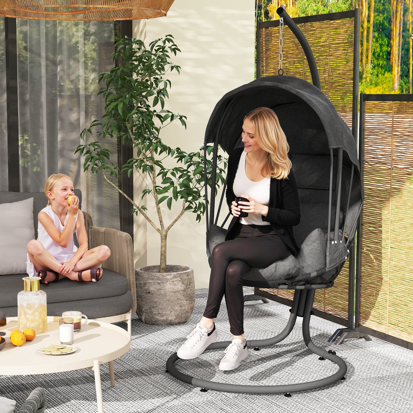 Hanging Egg Chair Swing Hammock Chair with Stand