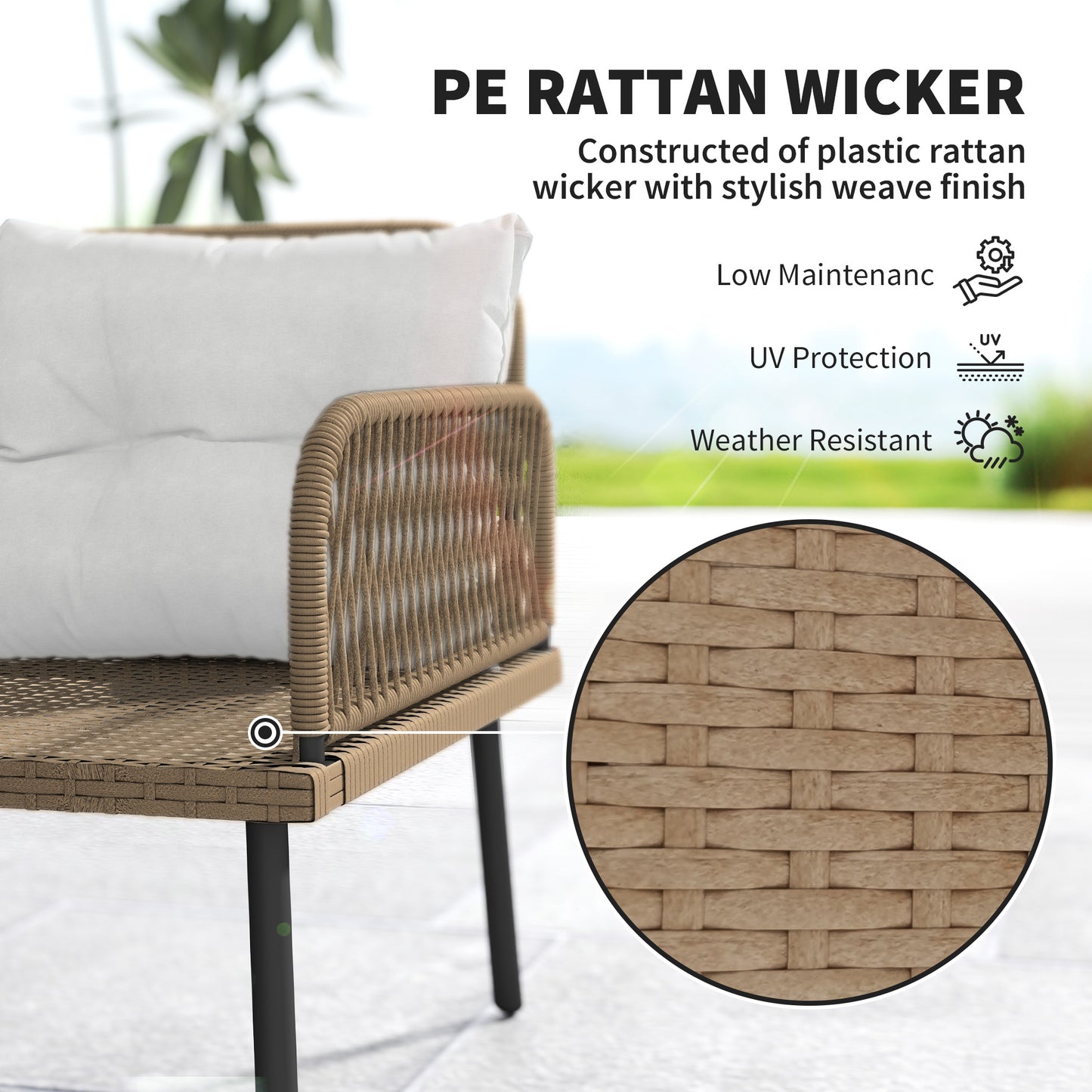 6 Piece Rattan Garden Furniture Set