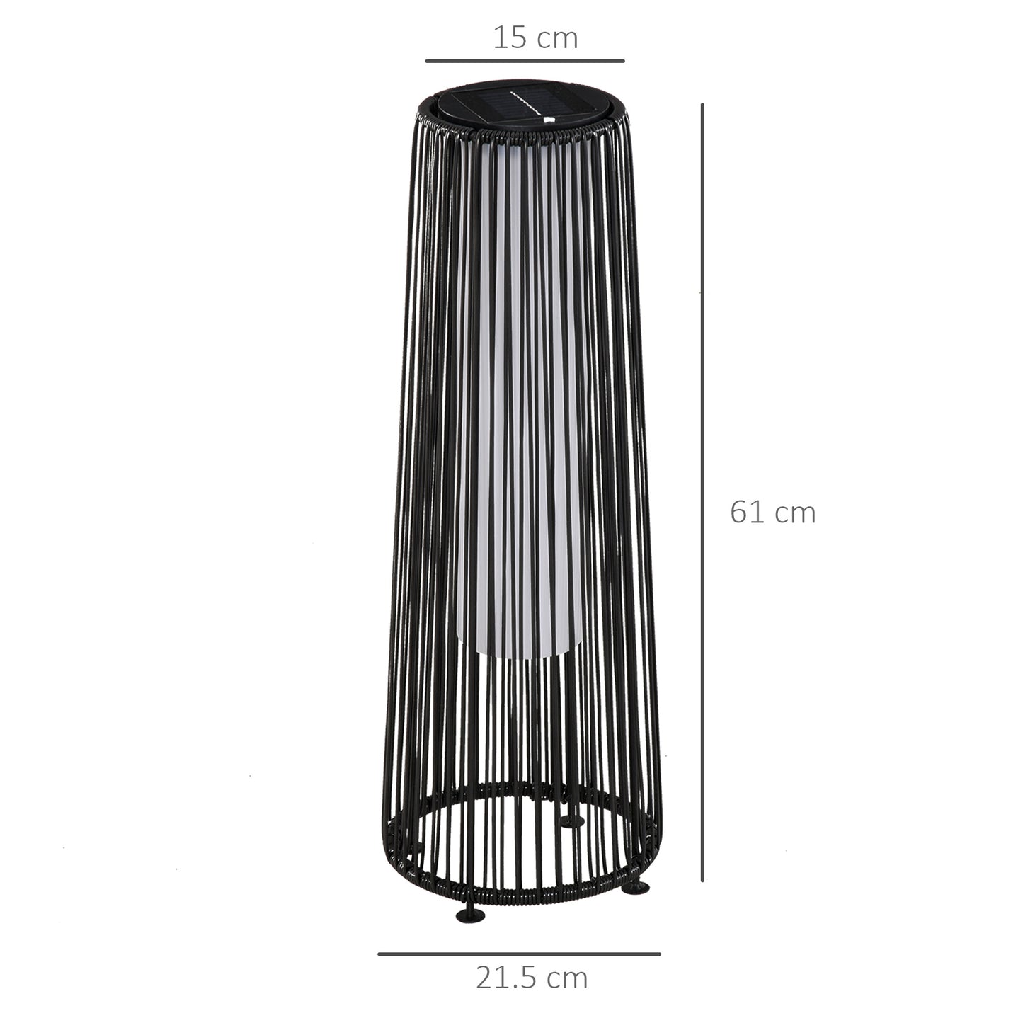 Patio Garden Solar Powered Lights Woven Resin Wicker Lantern Auto