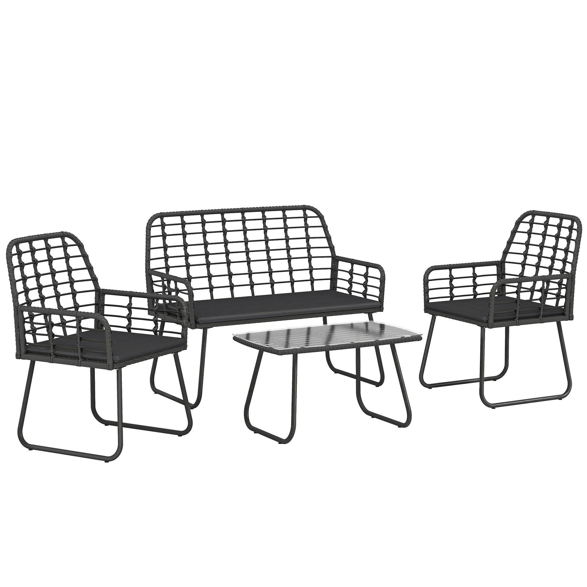 4 Piece Rattan Garden Furniture Set (2)