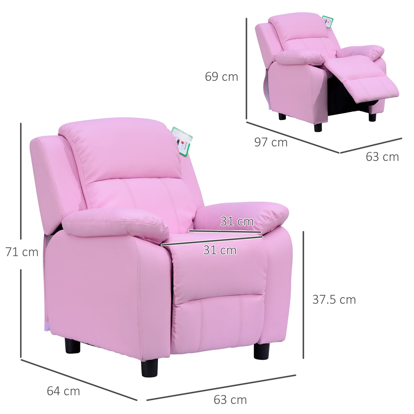 Kids Sofa Armchair Toddler Recliner Children's  Chair Lounger Games