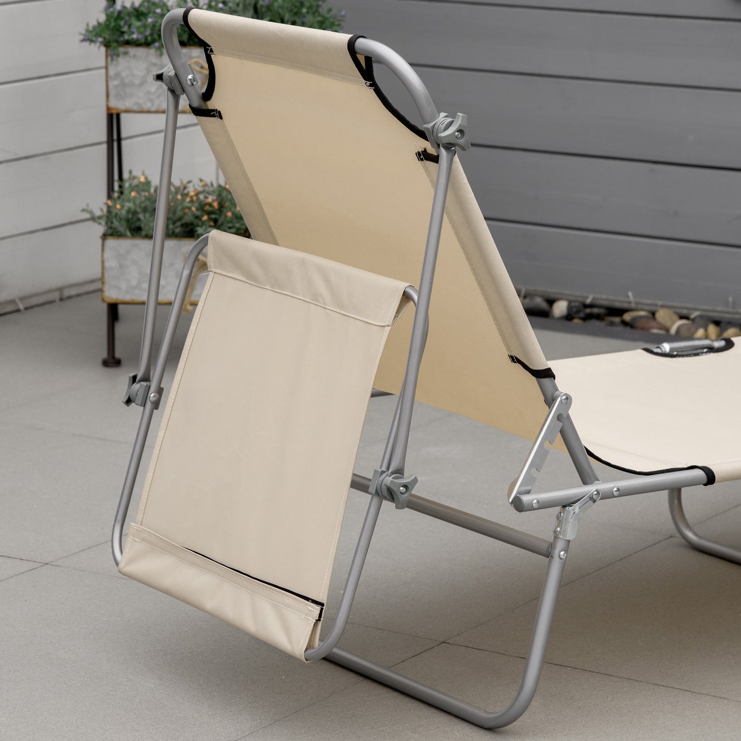 2 Pieces Outdoor Foldable Sun Lounger