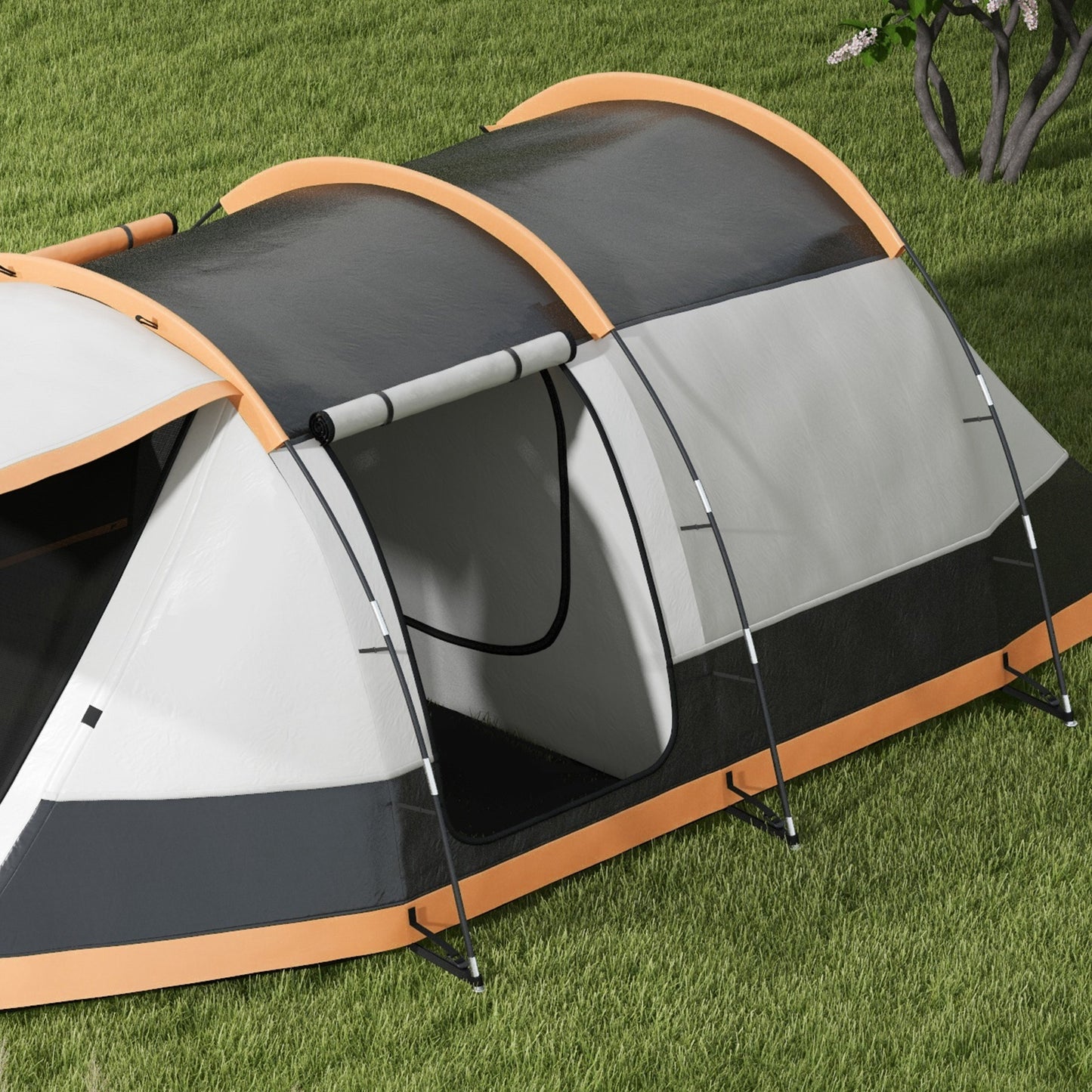 Three-Man Camping Tent, with Two Rooms and Porch