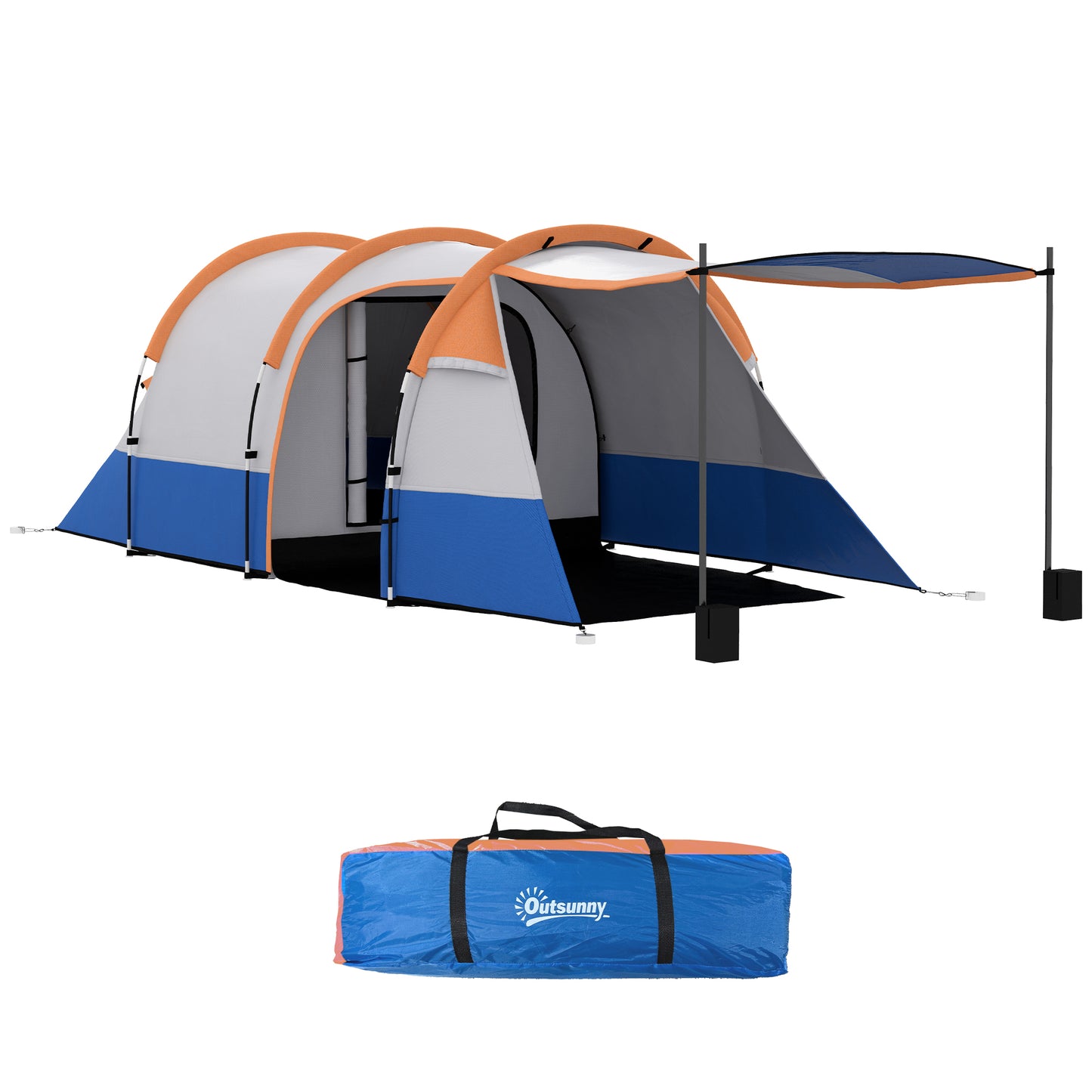 Camping Tent, Large Tunnel Tent with Bedroom and Living Area