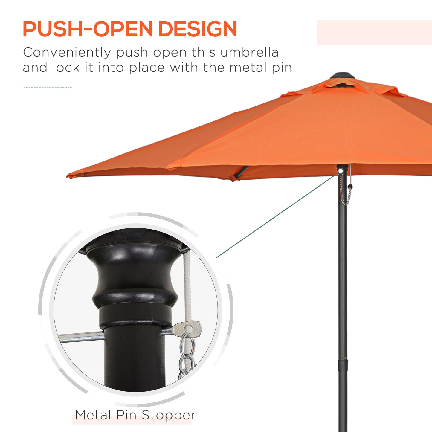 2m Garden Parasol Umbrella