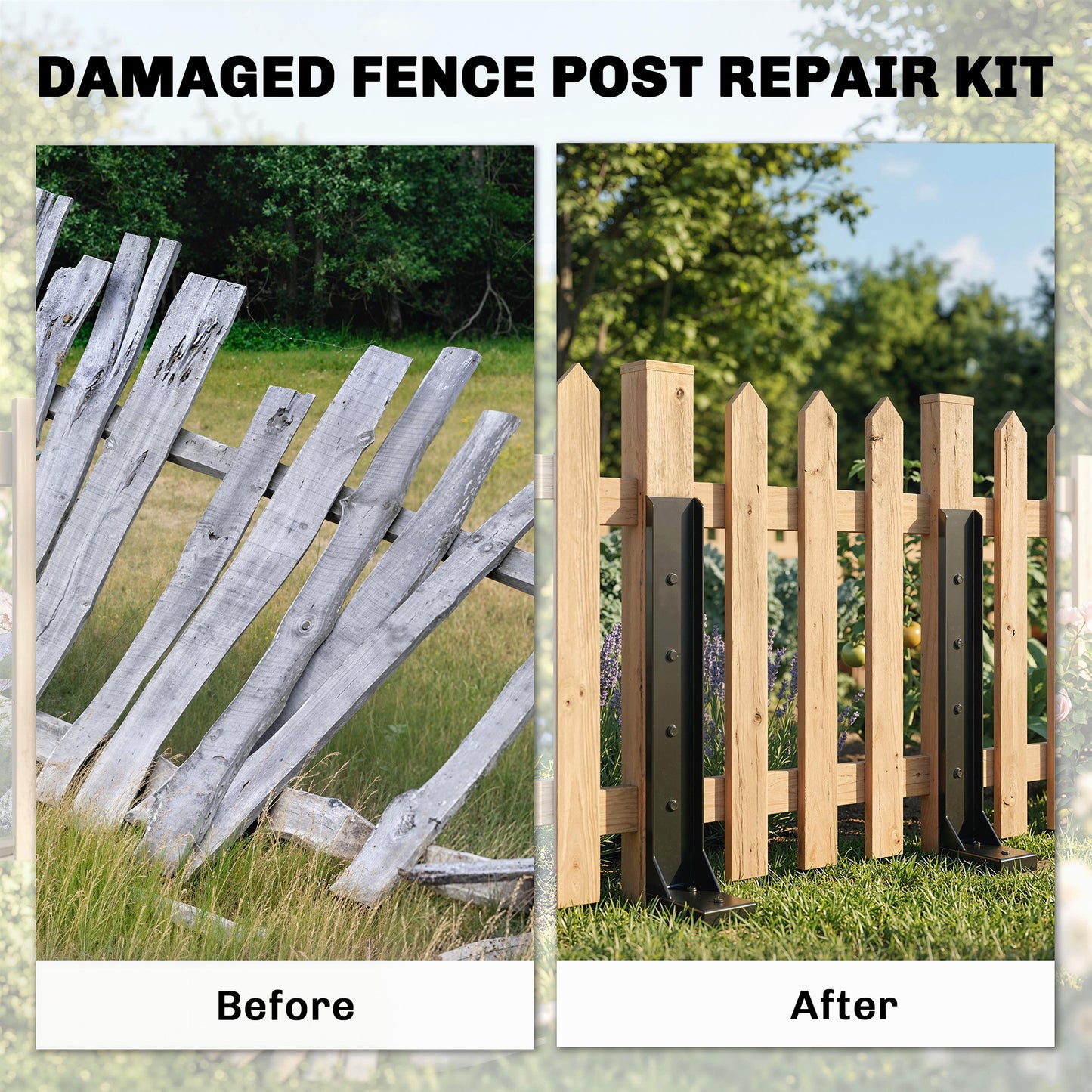 2 Pack Fence Post Repair Kit