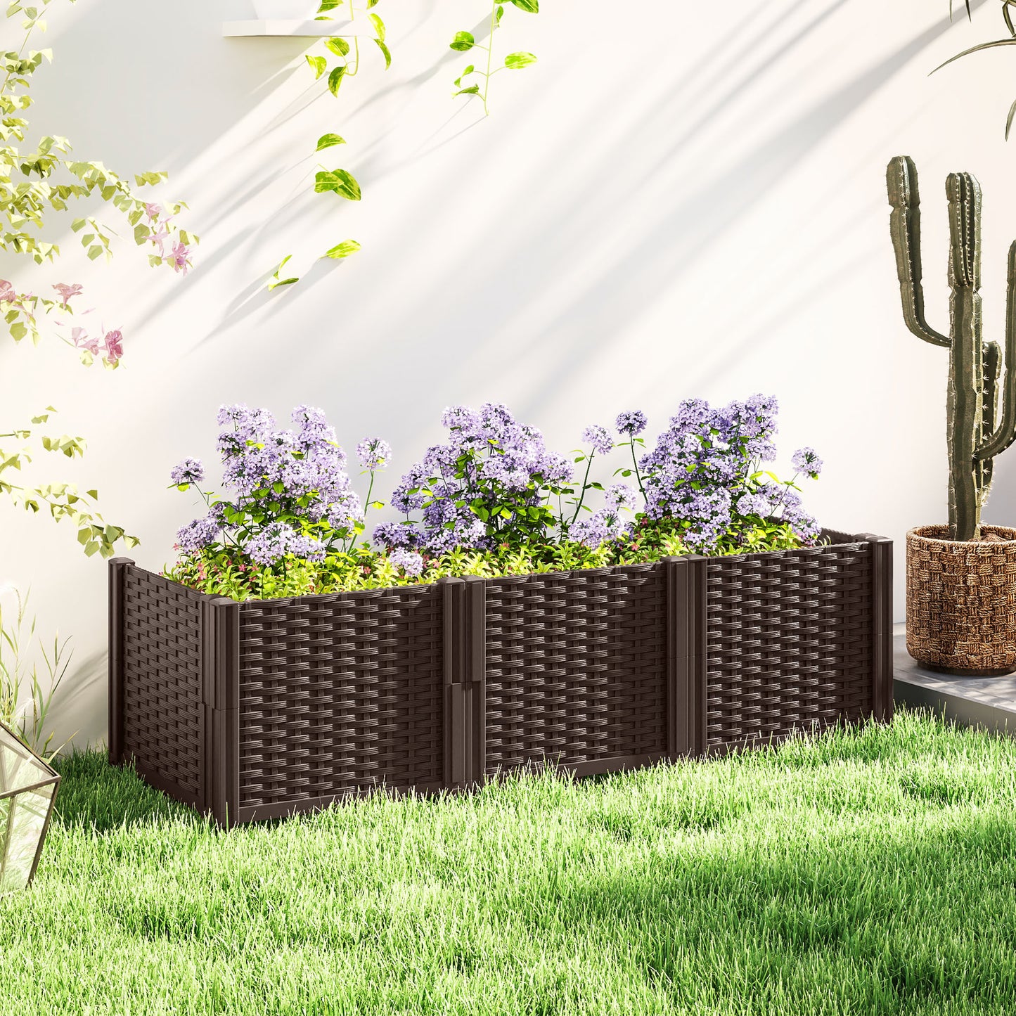 Plastic Raised Garden Bed, Modular Planter Box Kit