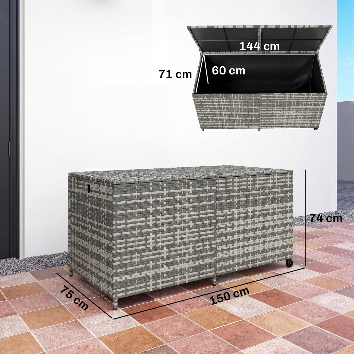 650L Garden Storage Box with 2 Wheels