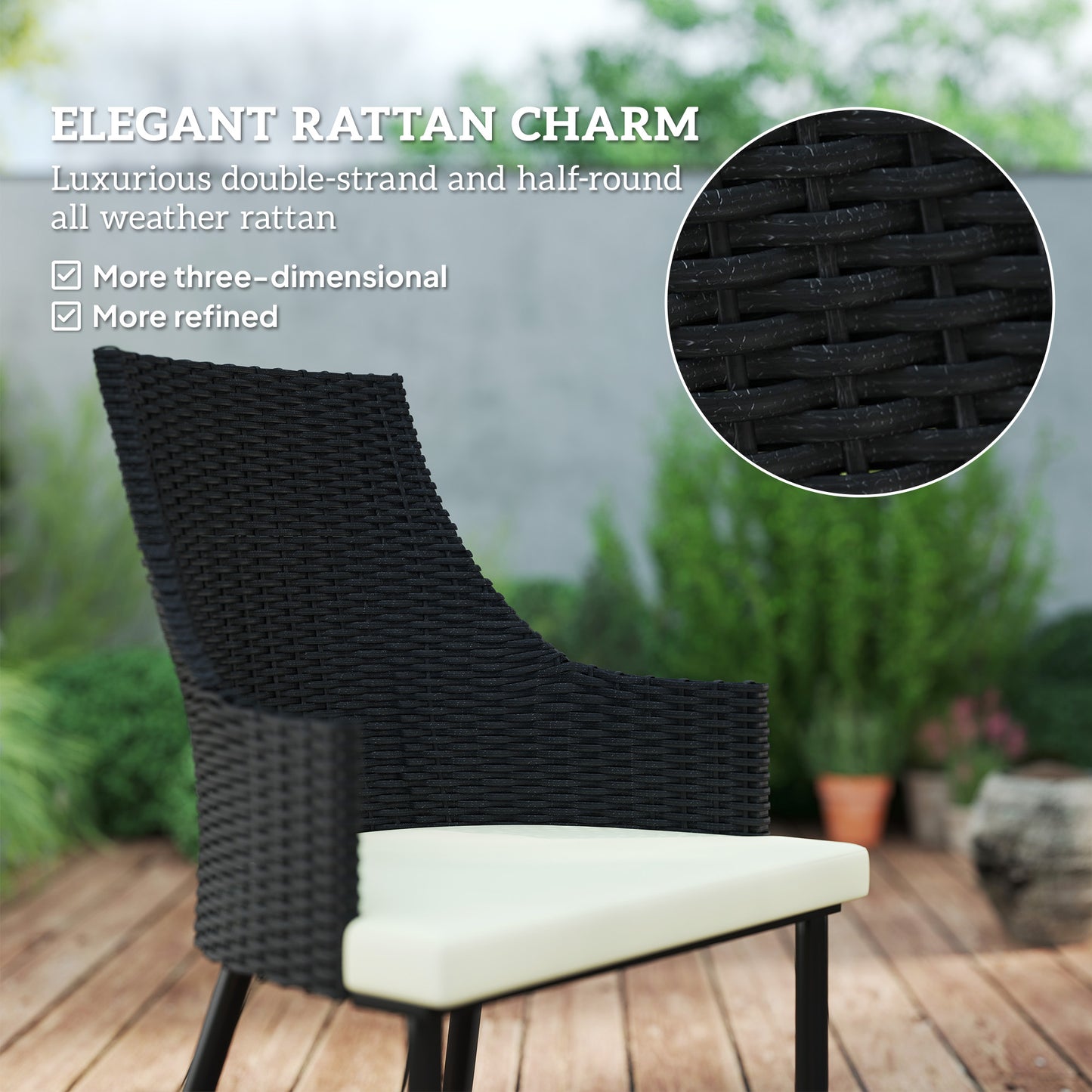 6 Seater Rattan Dining Set with Cushions (1)