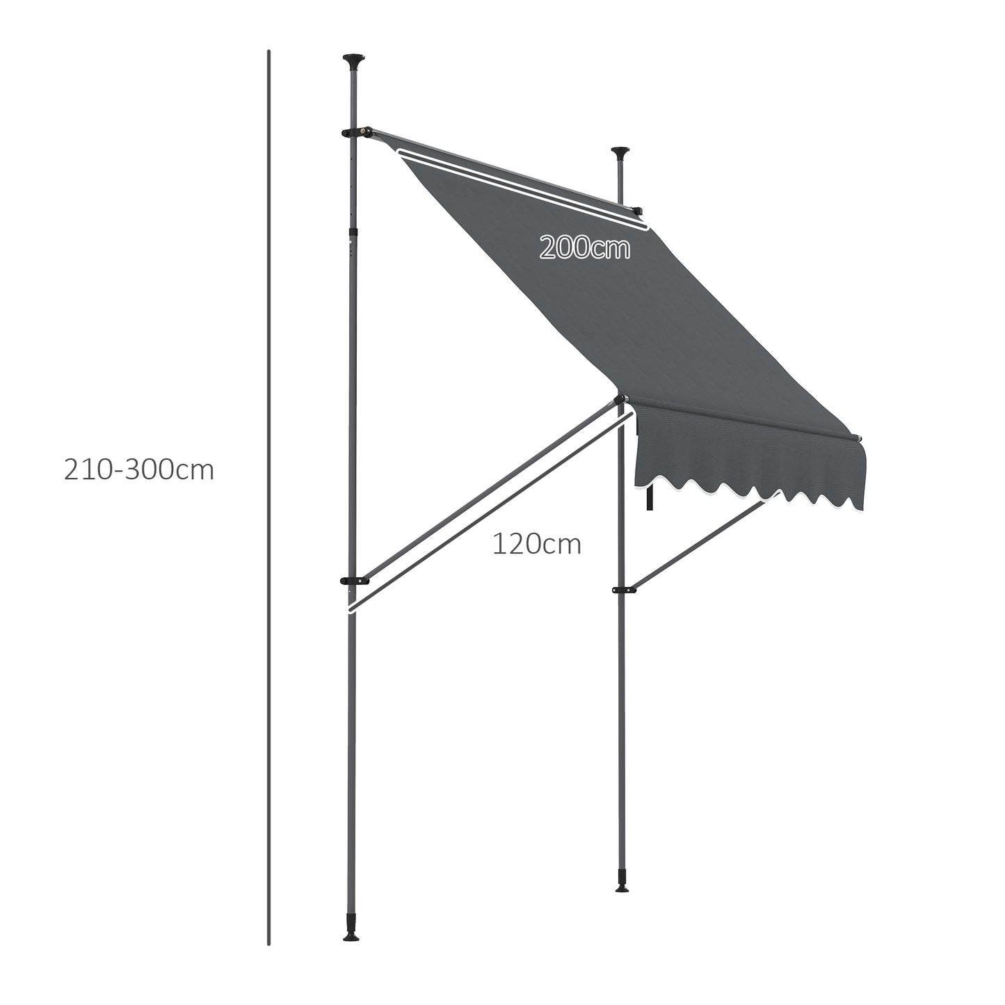 2 x 1.2m Manual Retractable Awning