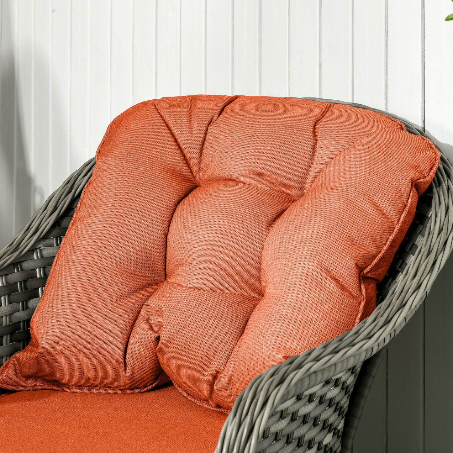 Four-Piece Rattan Sofa Set, with Glass-Top Table