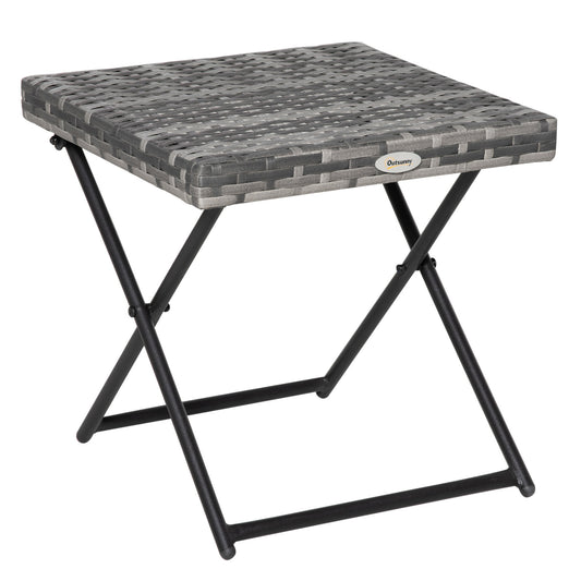 Square PE Wicker Rattan Folding Table