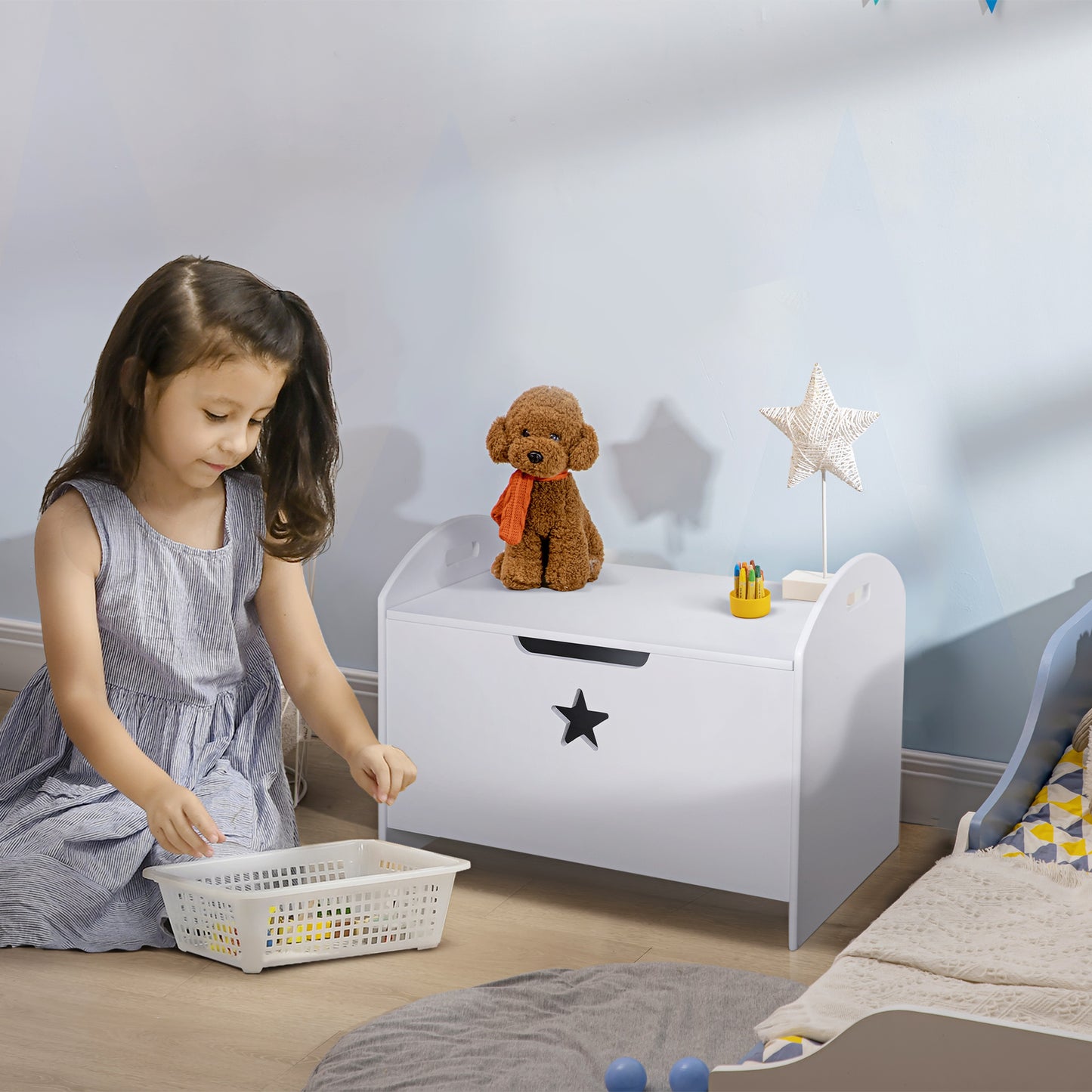 Kids Wooden Toy Box Organizer Children's Toy Storage