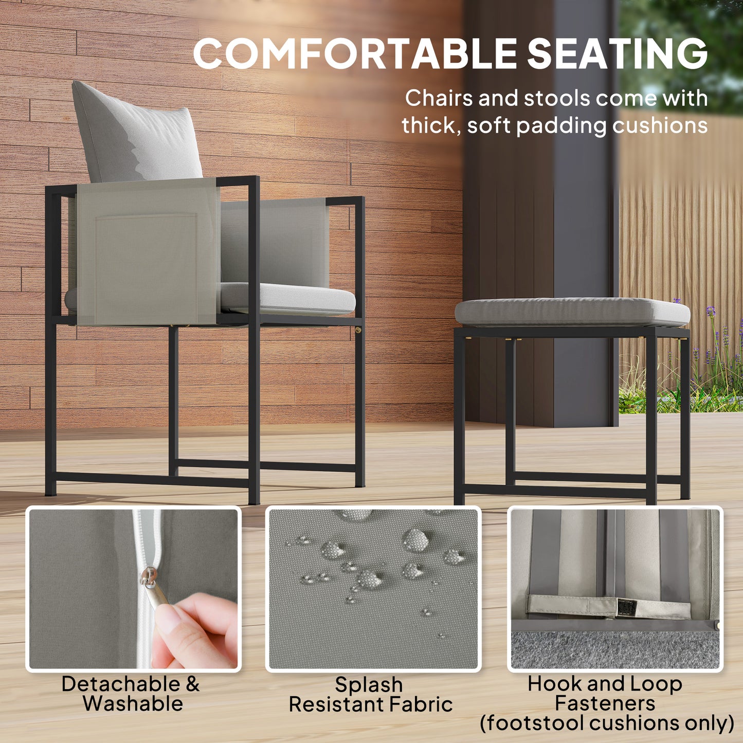 Nine-Piece Steel Frame Garden Dining Set
