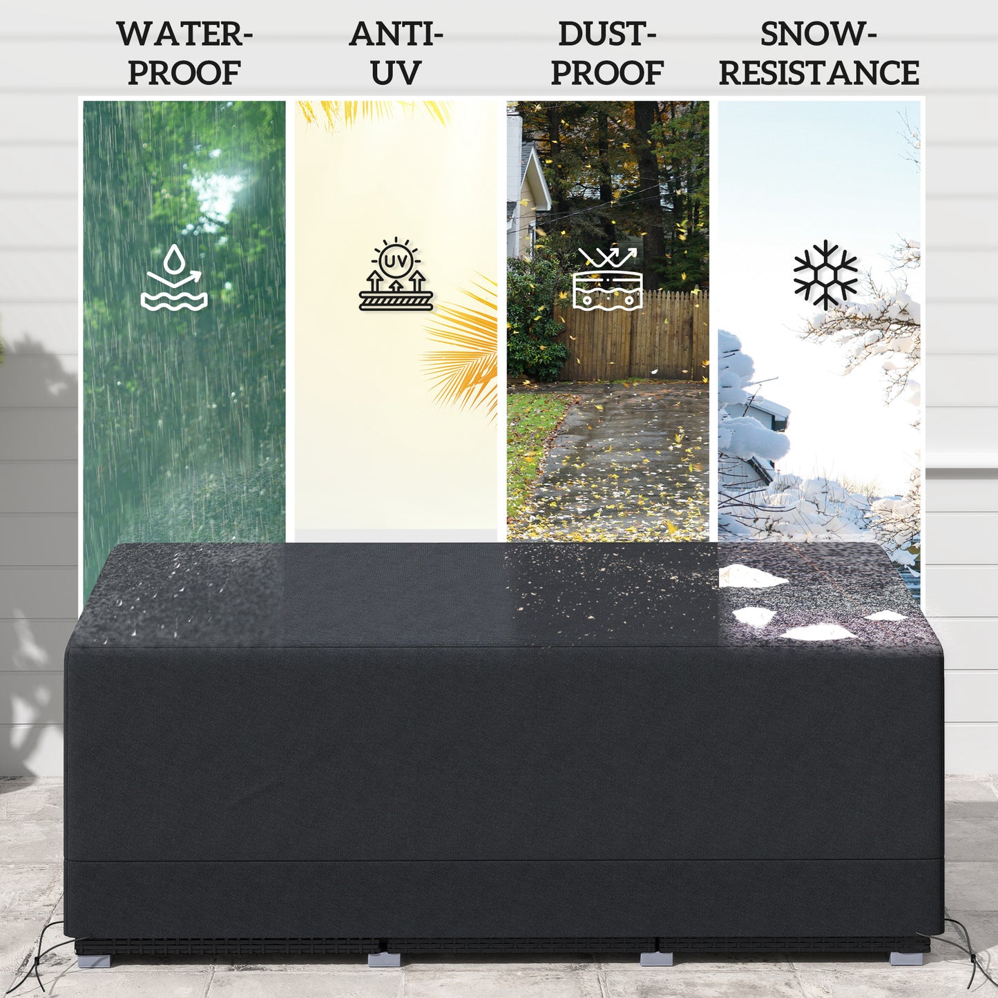 Rectangular Patio Garden Furniture Cover Waterproof