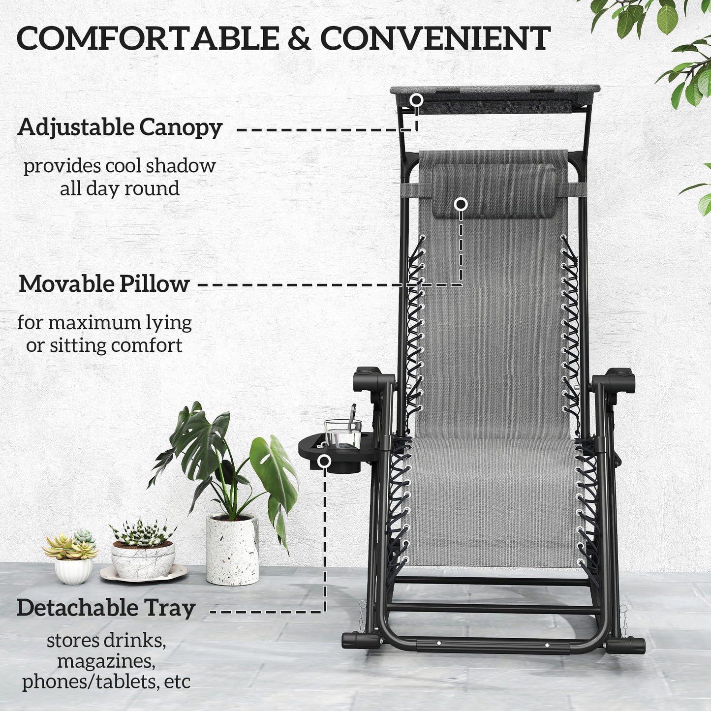 Garden Rocking Chair Folding Recliner Outdoor Adjustable Sun