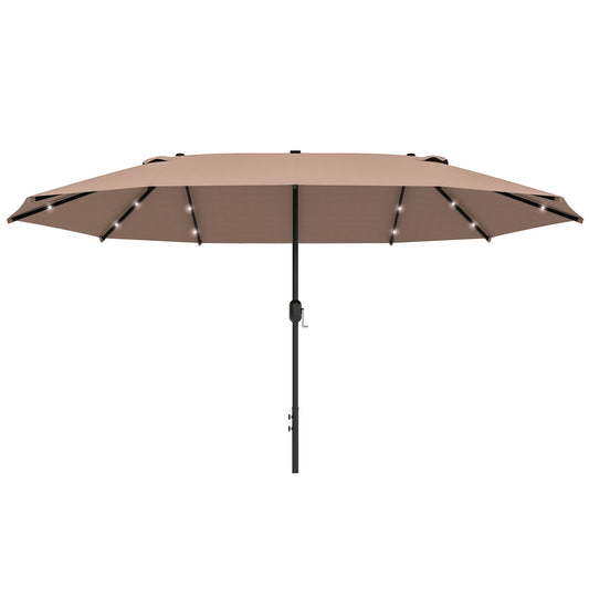 Garden Parasol 4.4m Double-Sided Sun Umbrella Patio Parasol LED