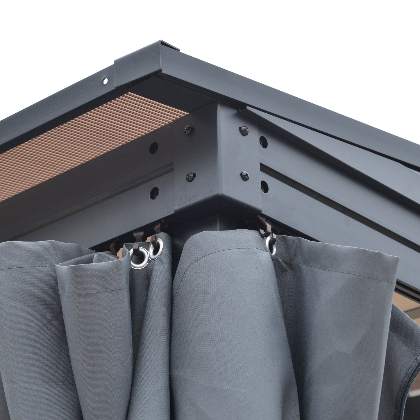 4 x 3(m) Outdoor Hardtop Gazebo with Curtains