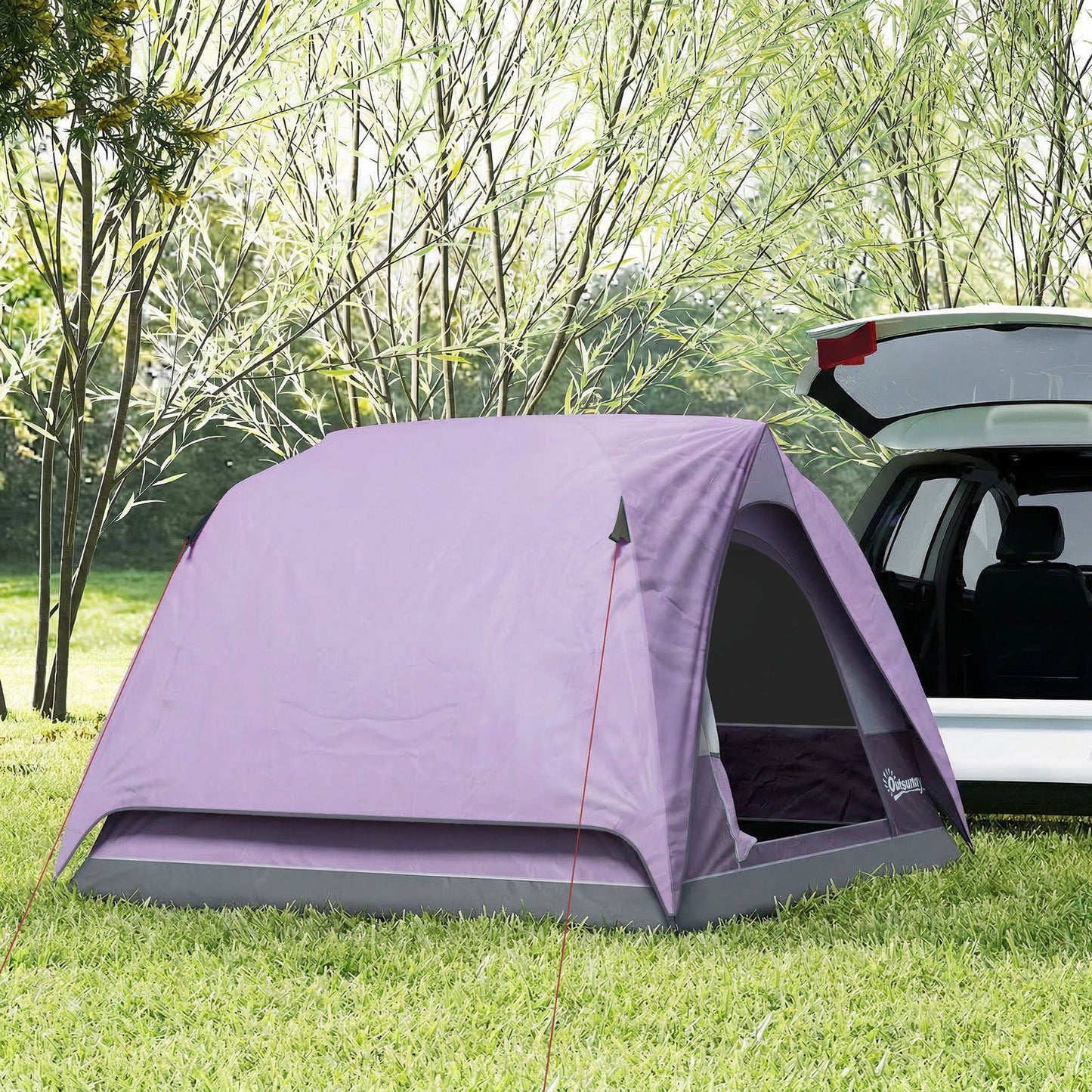 3-4 Person Camping Tent, Easy Set Up 3-4 Man Tent w/ Sewn-in