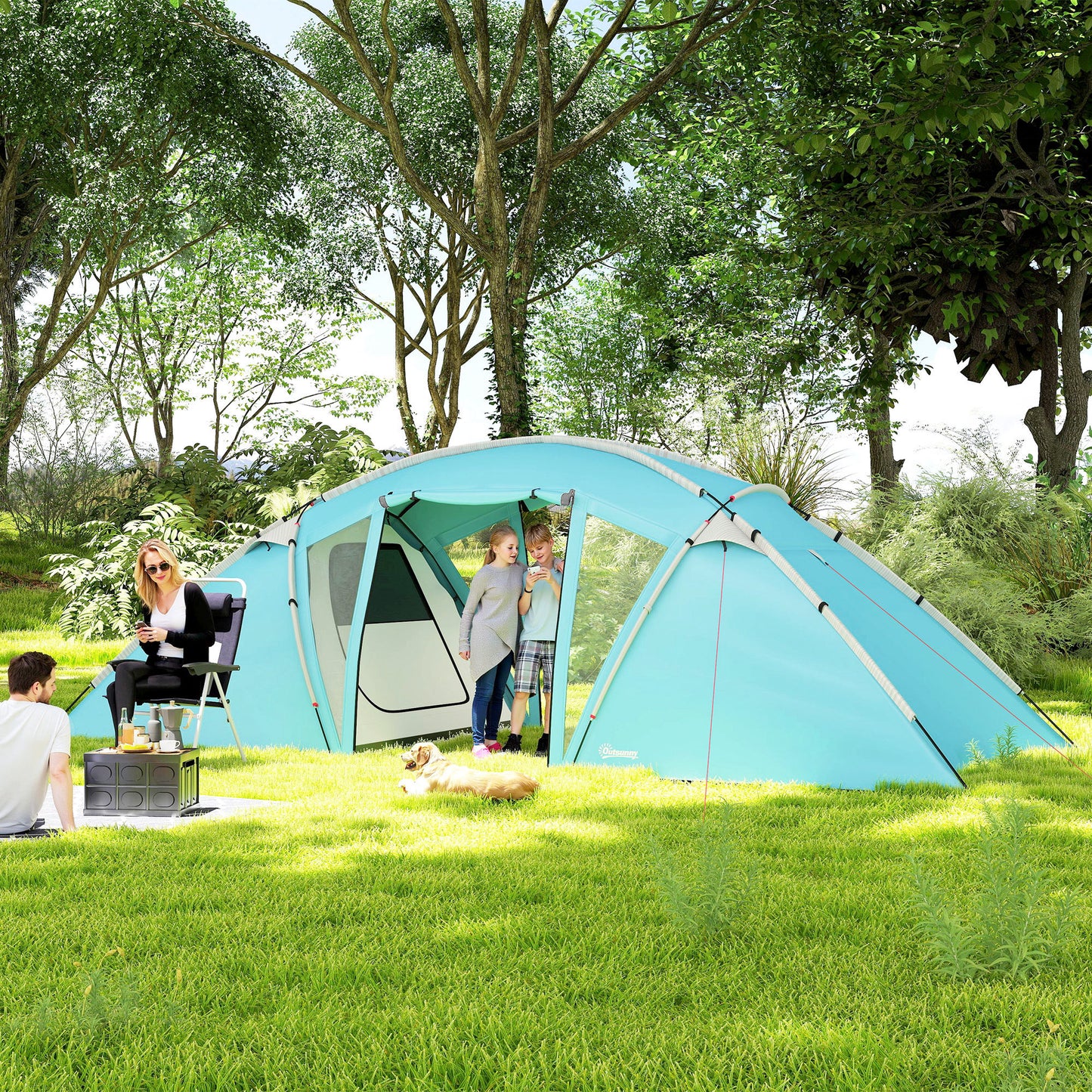 4-6 Man Family Camping Tent w/ 2 Bedrooms and a Living Room