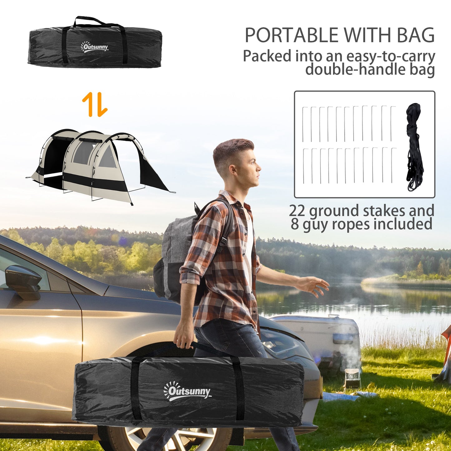 Four Man, Two Room Blackout Tent, with Accessories