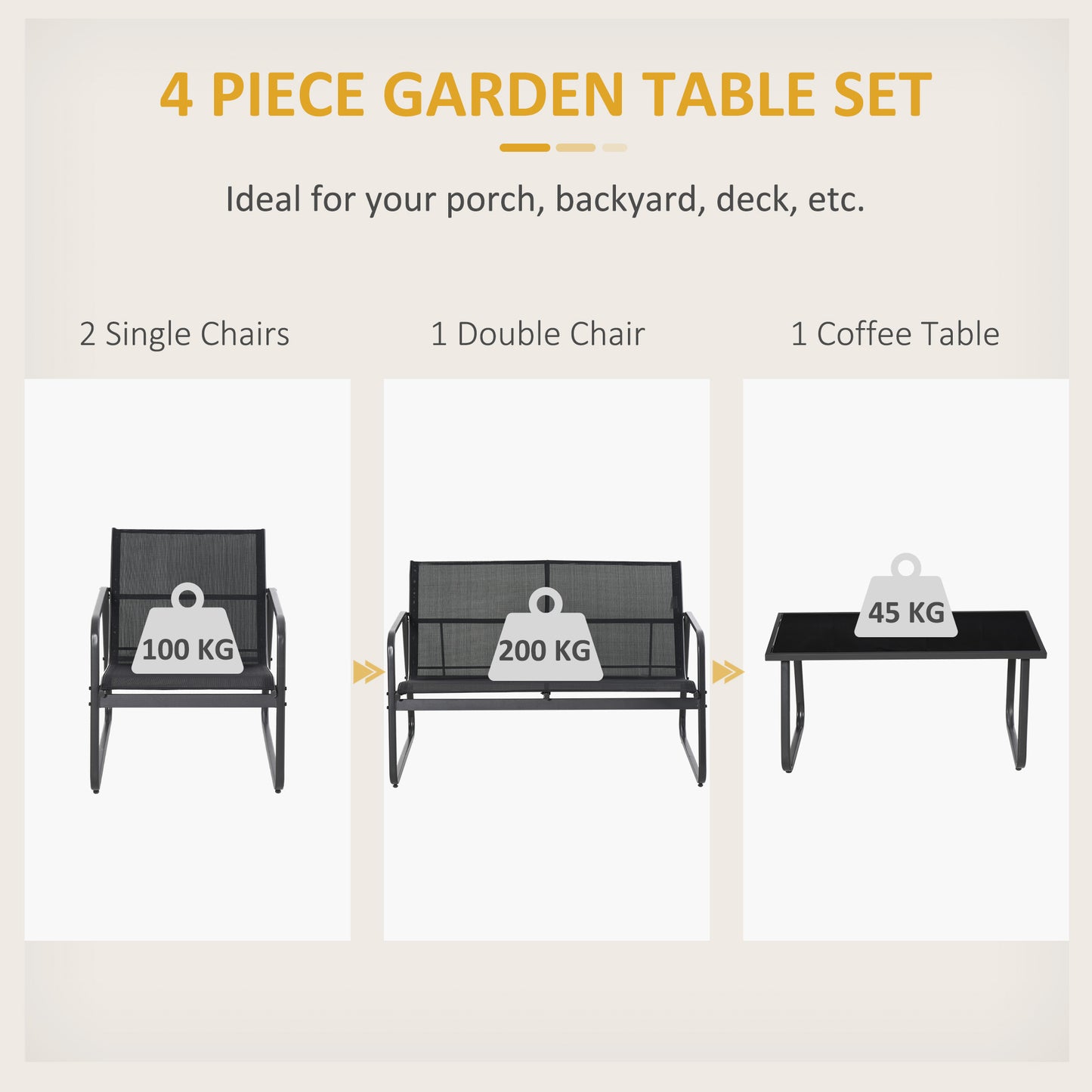 Four-Piece Minimalistic Garden Sofa Set