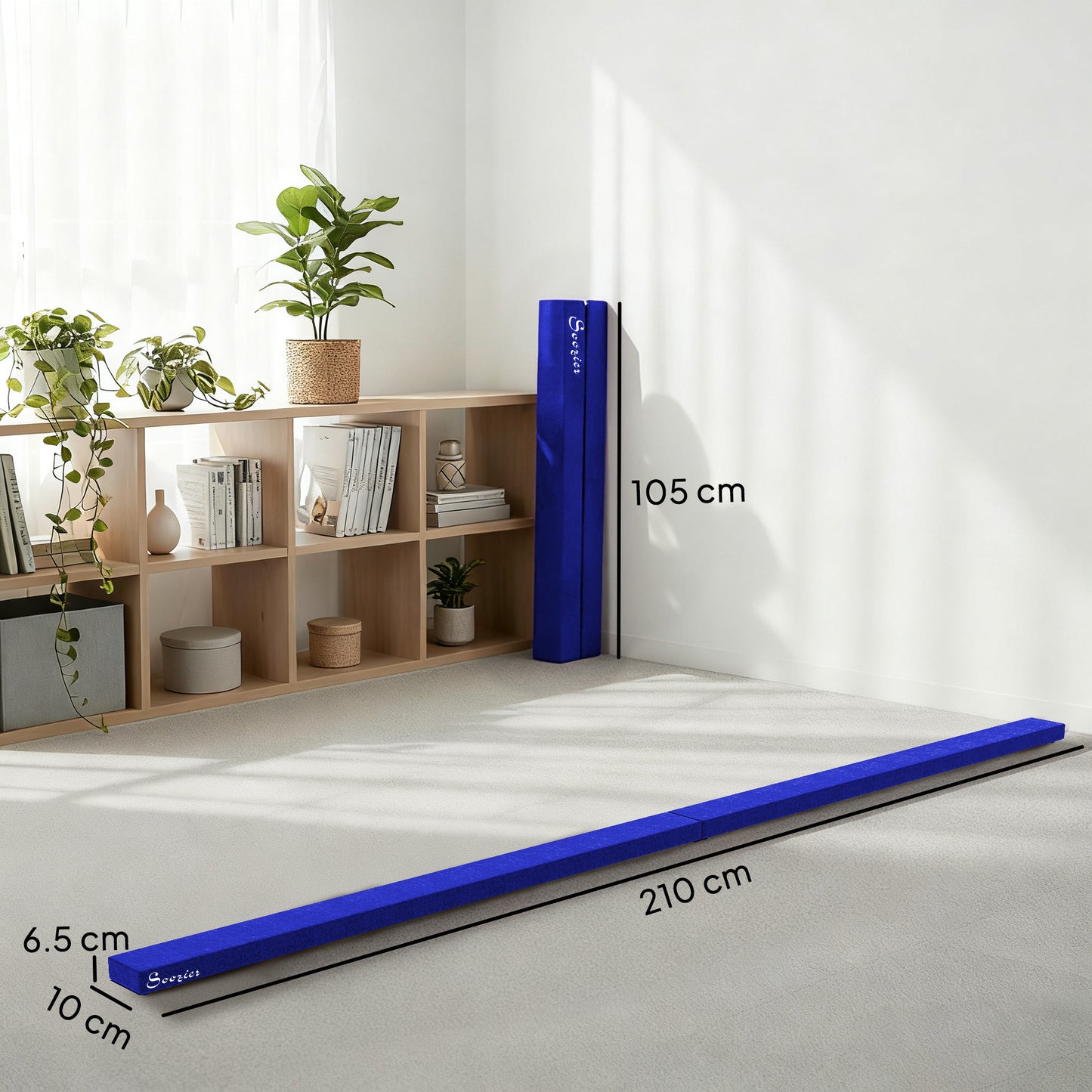 2.1M 7FT Gymnastics Folding Balance Beam Home Gym Training Exercise