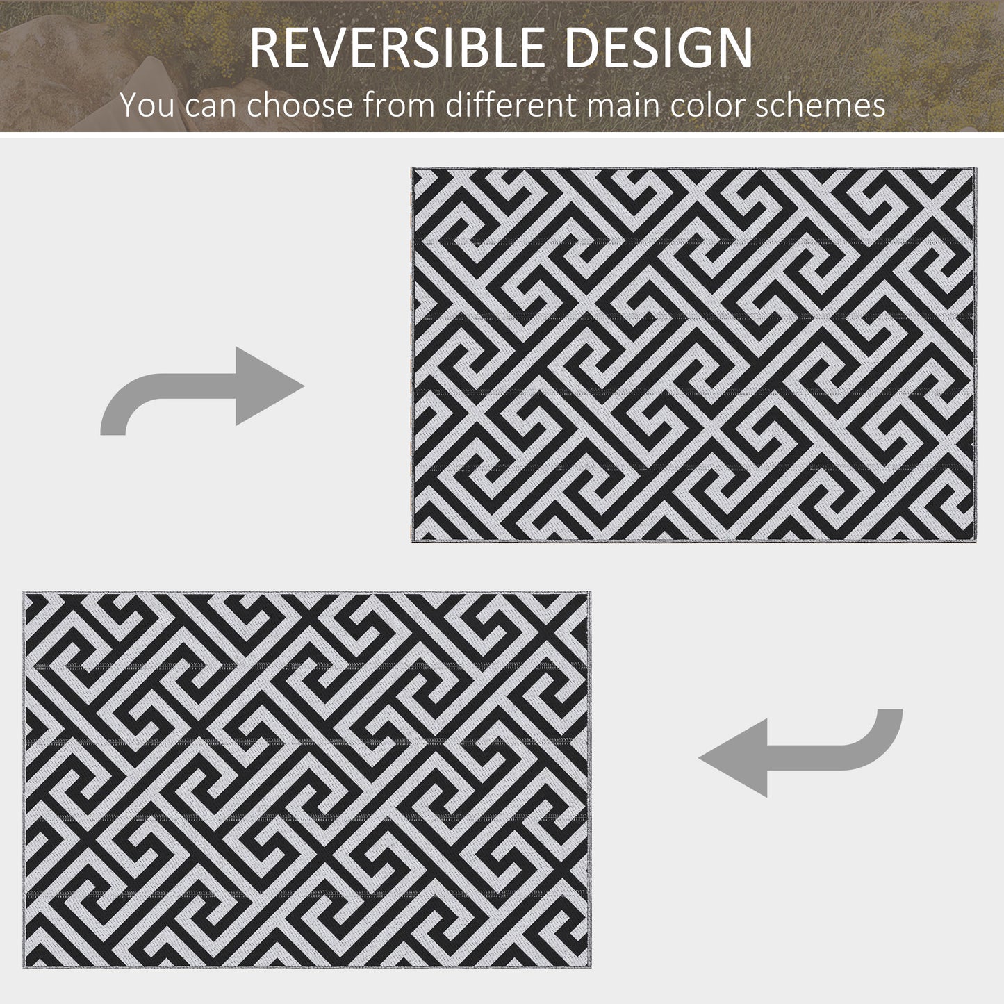 Outdoor Rug Reversible Mat Plastic Straw Rug Portable RV Camping Mat