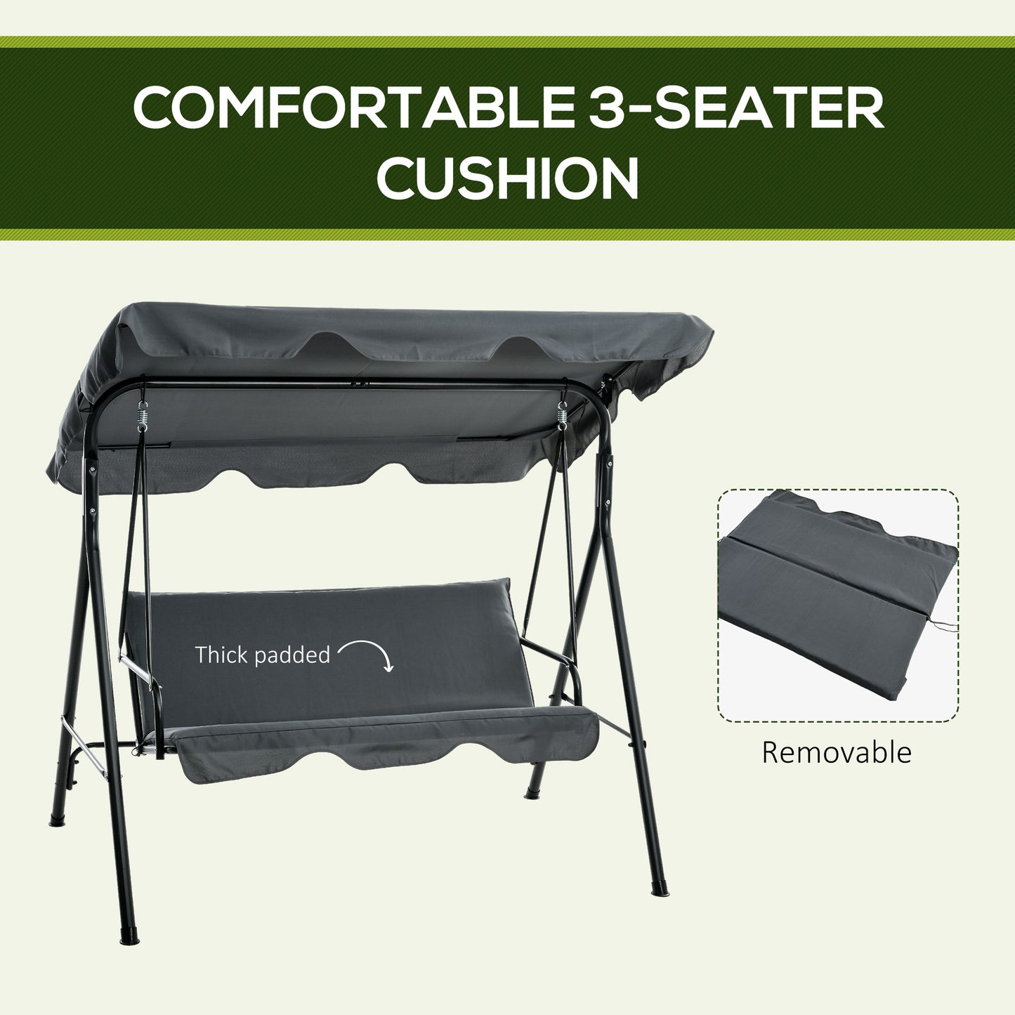 3 Seater Garden Swing Chair