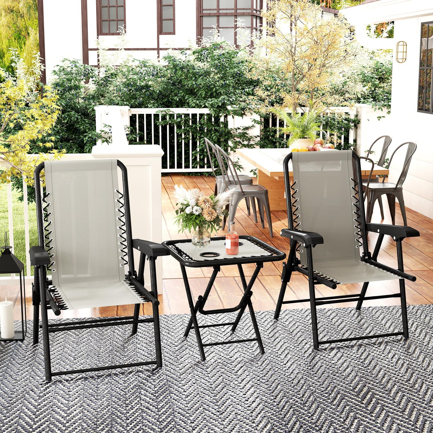 Three-Piece Garden Table and Chair Set