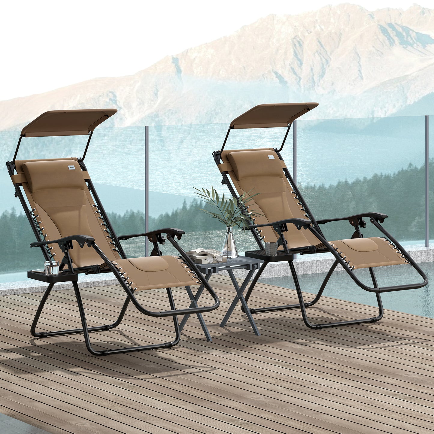 Zero Gravity Lounger Chair Set of 2 (2)