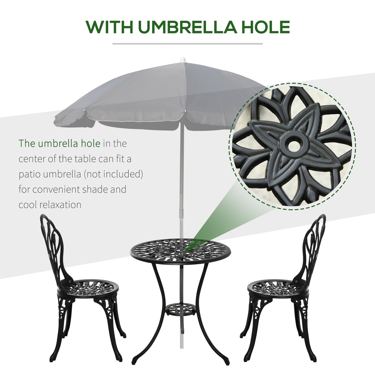 Three-Piece Aluminium Floral Bistro Garden Set
