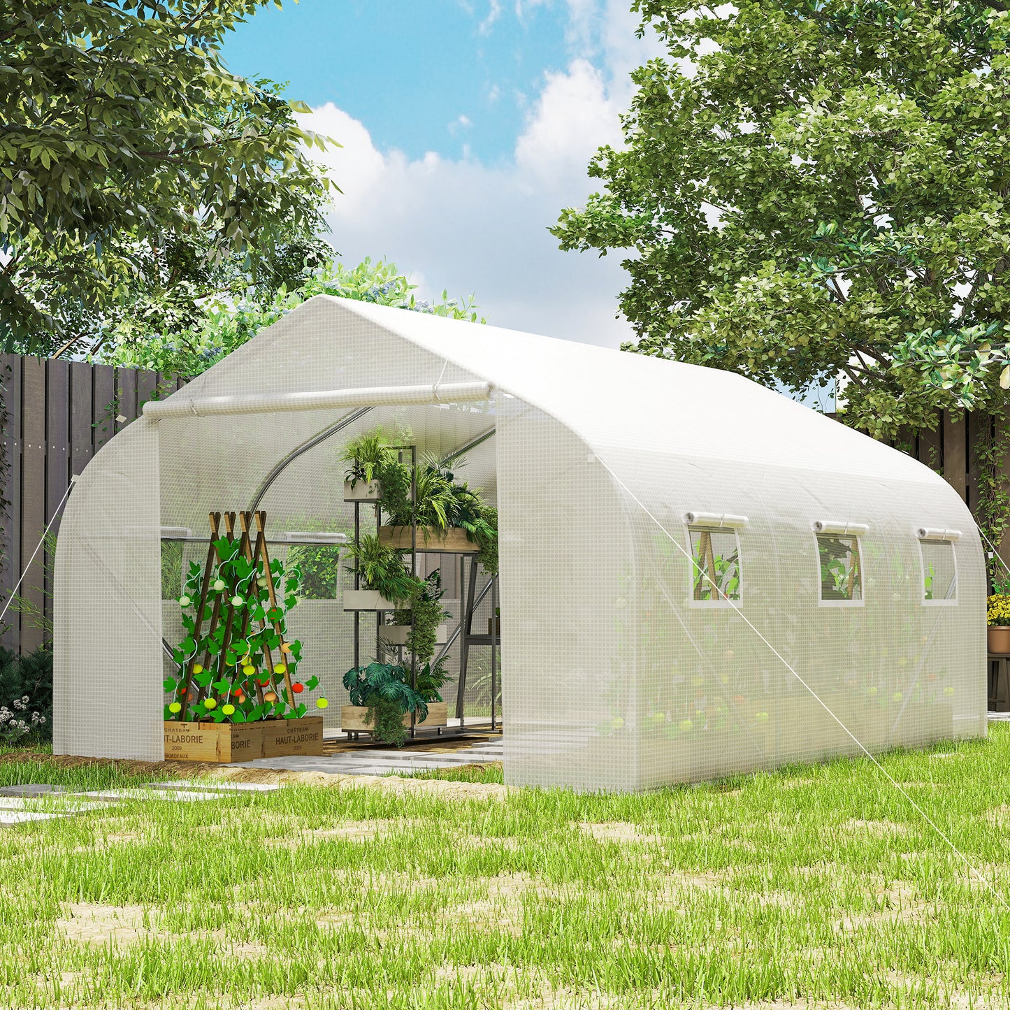 3.5 x 3 x 2m, Walk-In Polytunnel Greenhouse Warm House Garden